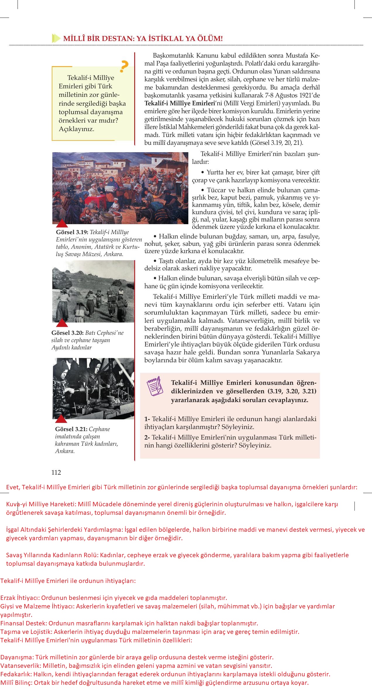 8. Sınıf Meb Yayınları İnkılap Tarihi Ve Atatürkçülük Ders Kitabı Sayfa 112 Cevapları 8. Sınıf Meb Yayınları İnkılap Tarihi Ve Atatürkçülük Ders Kitabı Sayfa 112 Cevapları
