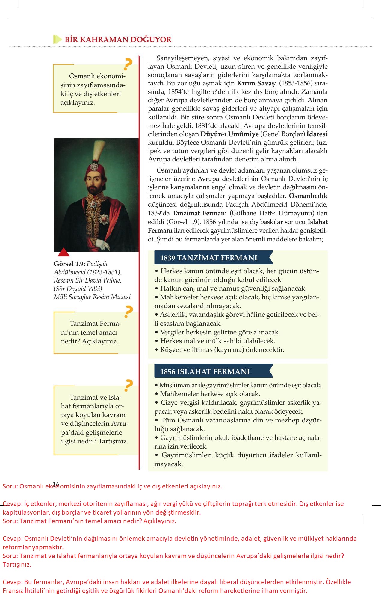 8. Sınıf Meb Yayınları İnkılap Tarihi Ve Atatürkçülük Ders Kitabı Sayfa 16 Cevapları 8. Sınıf Meb Yayınları İnkılap Tarihi Ve Atatürkçülük Ders Kitabı Sayfa 16 Cevapları