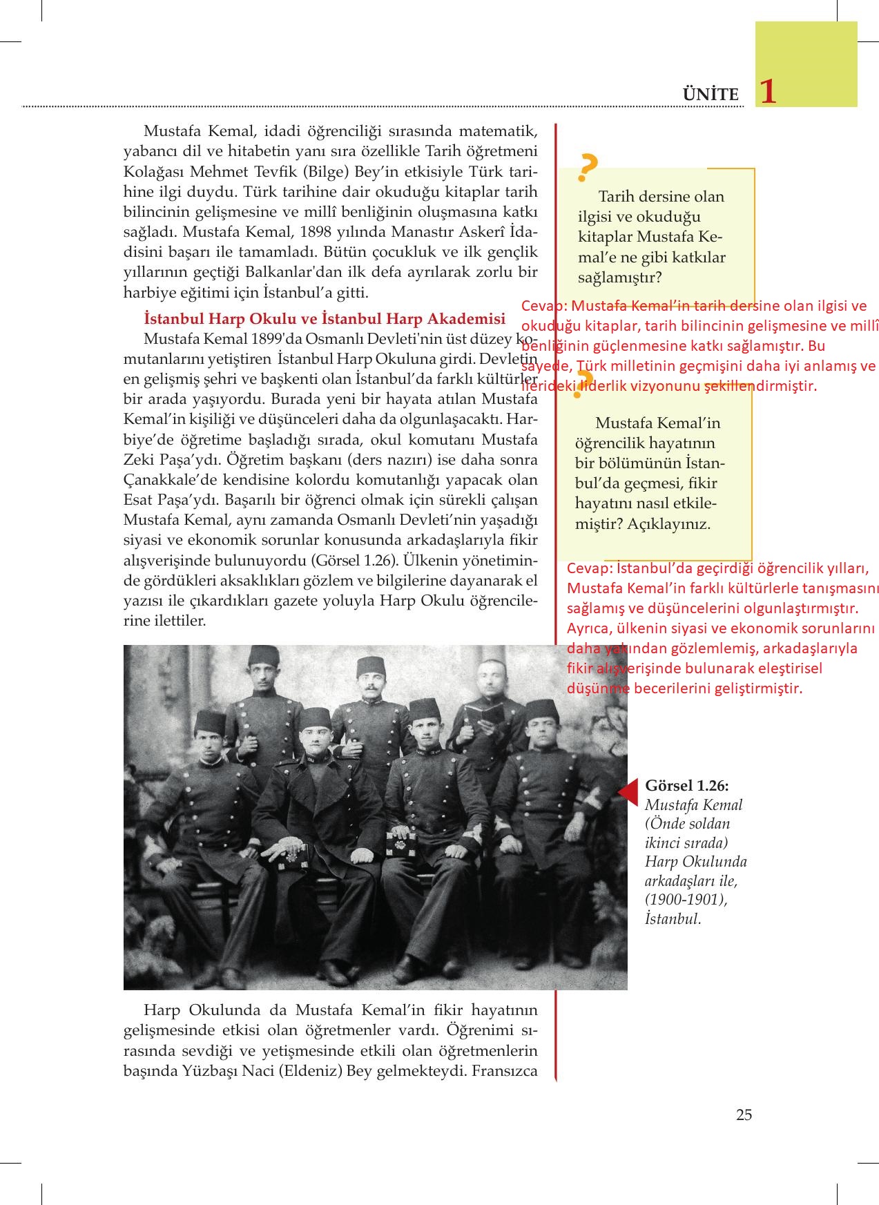 8. Sınıf Meb Yayınları İnkılap Tarihi Ve Atatürkçülük Ders Kitabı Sayfa 25 Cevapları 8. Sınıf Meb Yayınları İnkılap Tarihi Ve Atatürkçülük Ders Kitabı Sayfa 25 Cevapları