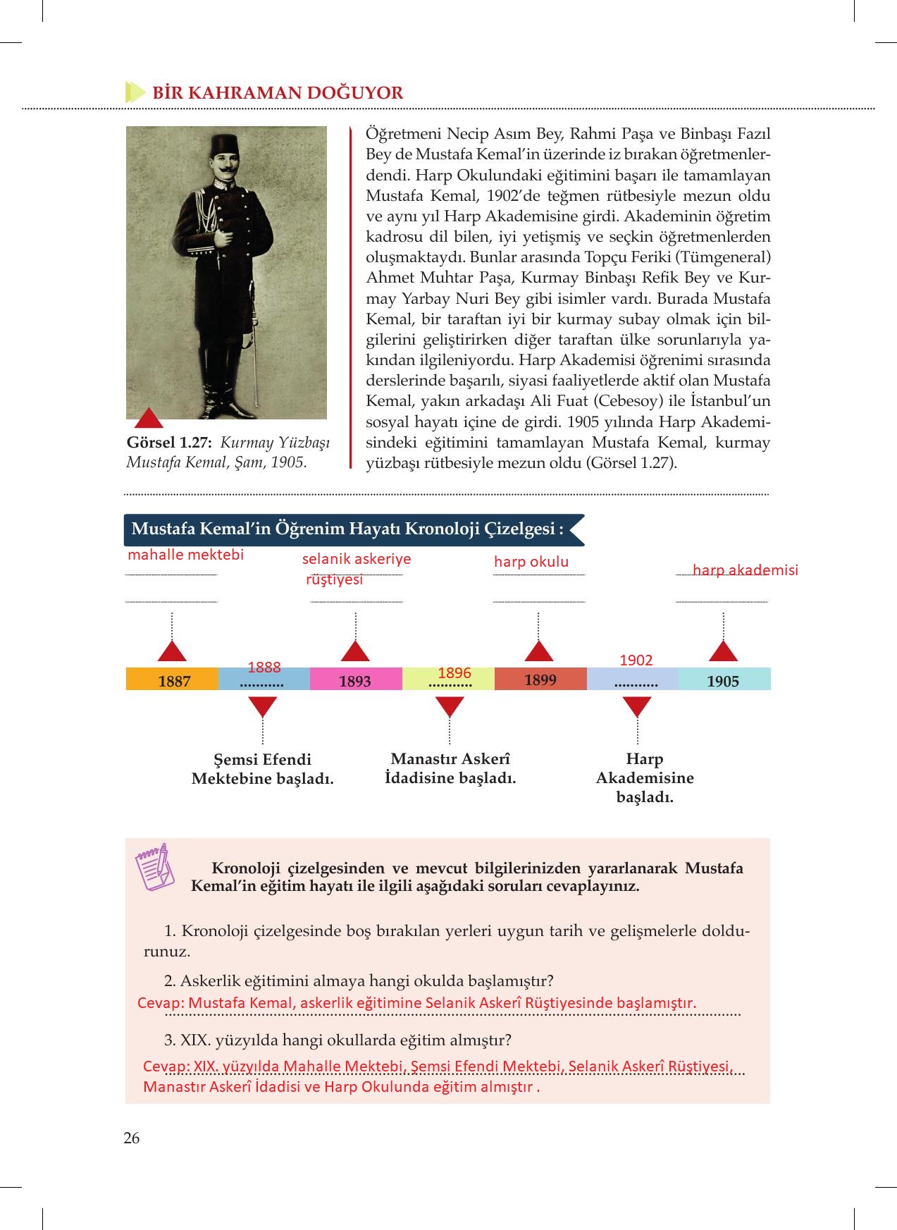 8. Sınıf Meb Yayınları İnkılap Tarihi Ve Atatürkçülük Ders Kitabı Sayfa 26 Cevapları 8. Sınıf Meb Yayınları İnkılap Tarihi Ve Atatürkçülük Ders Kitabı Sayfa 26 Cevapları