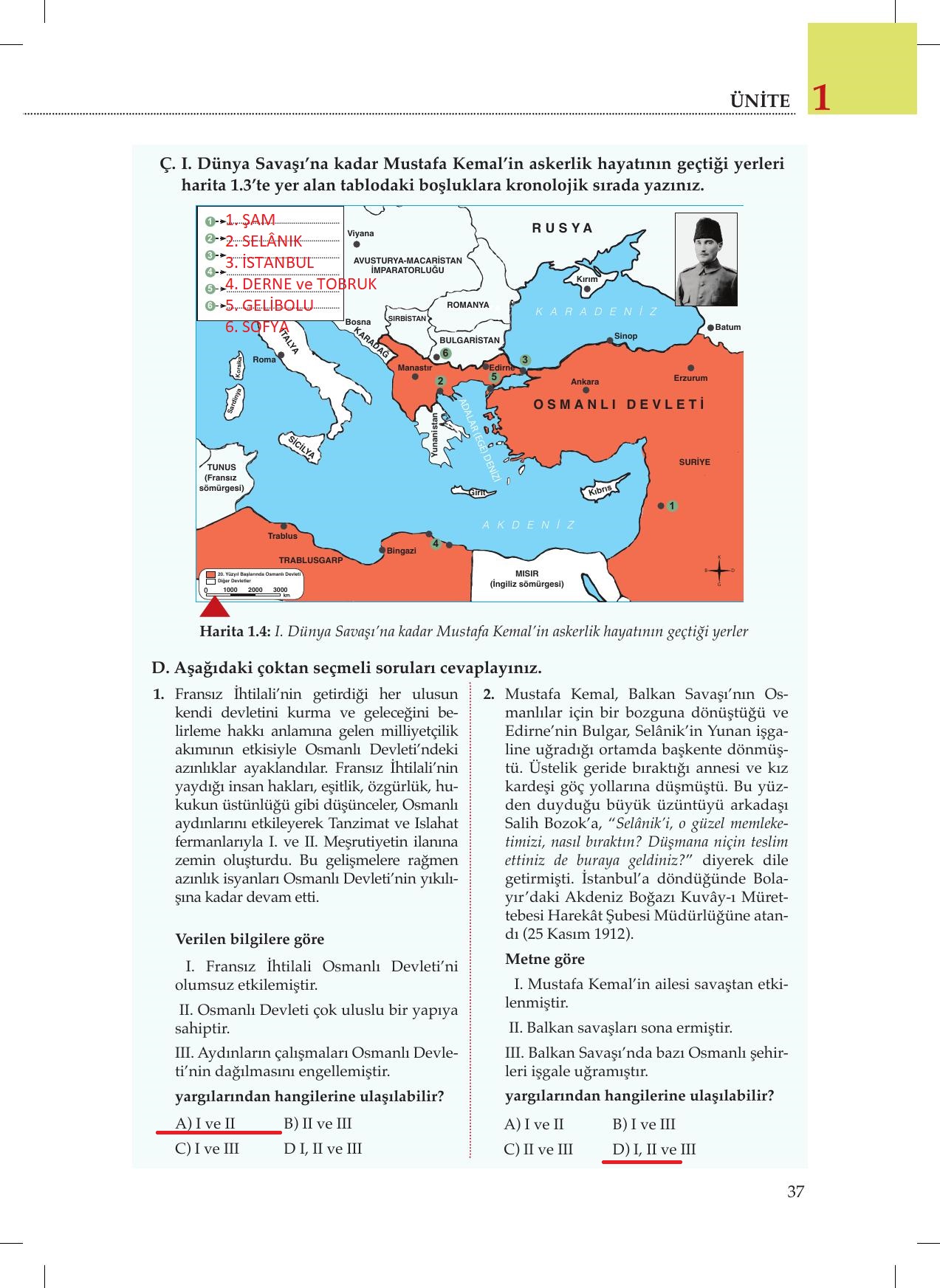 8. Sınıf Meb Yayınları İnkılap Tarihi Ve Atatürkçülük Ders Kitabı Sayfa 37 Cevapları 8. Sınıf Meb Yayınları İnkılap Tarihi Ve Atatürkçülük Ders Kitabı Sayfa 37 Cevapları
