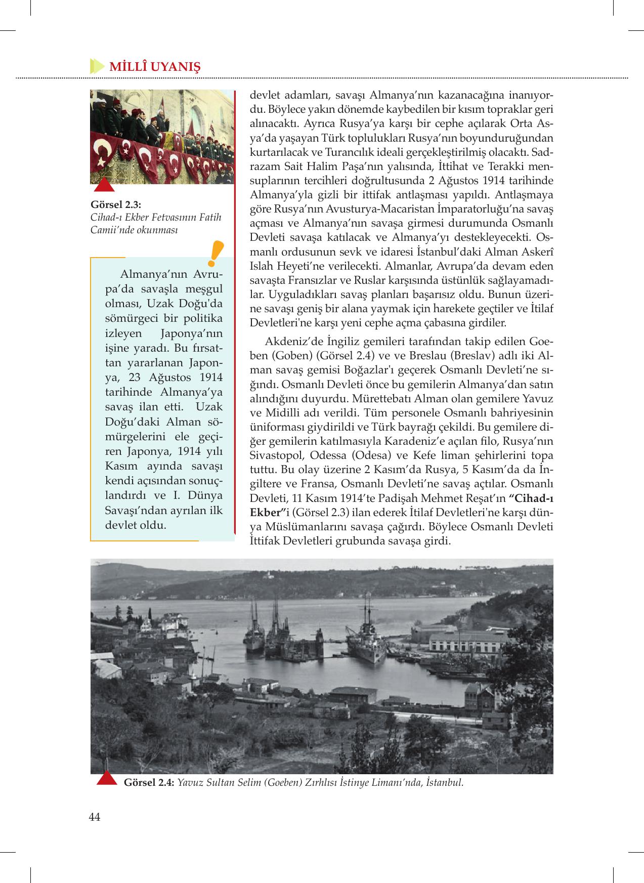 8. Sınıf Meb Yayınları İnkılap Tarihi Ve Atatürkçülük Ders Kitabı Sayfa 44 Cevapları 8. Sınıf Meb Yayınları İnkılap Tarihi Ve Atatürkçülük Ders Kitabı Sayfa 44 Cevapları