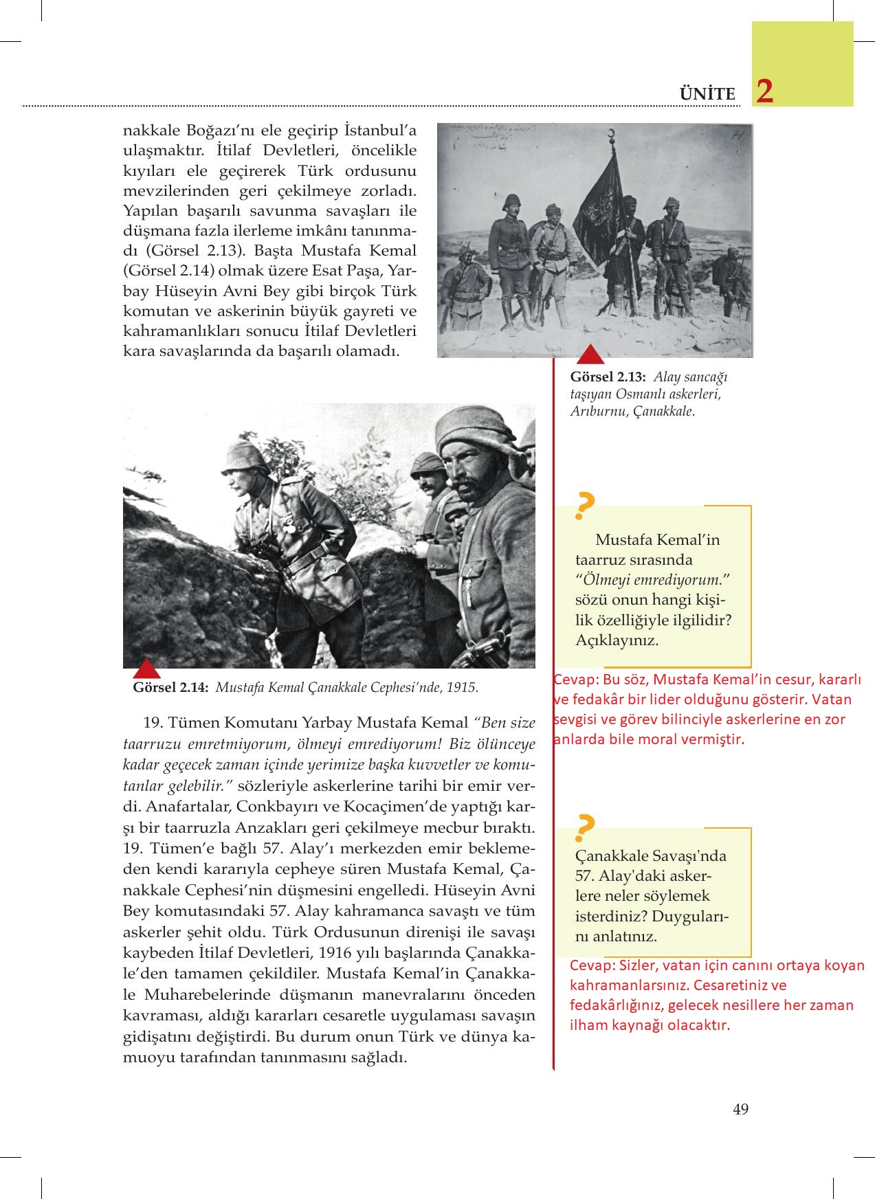 8. Sınıf Meb Yayınları İnkılap Tarihi Ve Atatürkçülük Ders Kitabı Sayfa 49 Cevapları 8. Sınıf Meb Yayınları İnkılap Tarihi Ve Atatürkçülük Ders Kitabı Sayfa 49 Cevapları