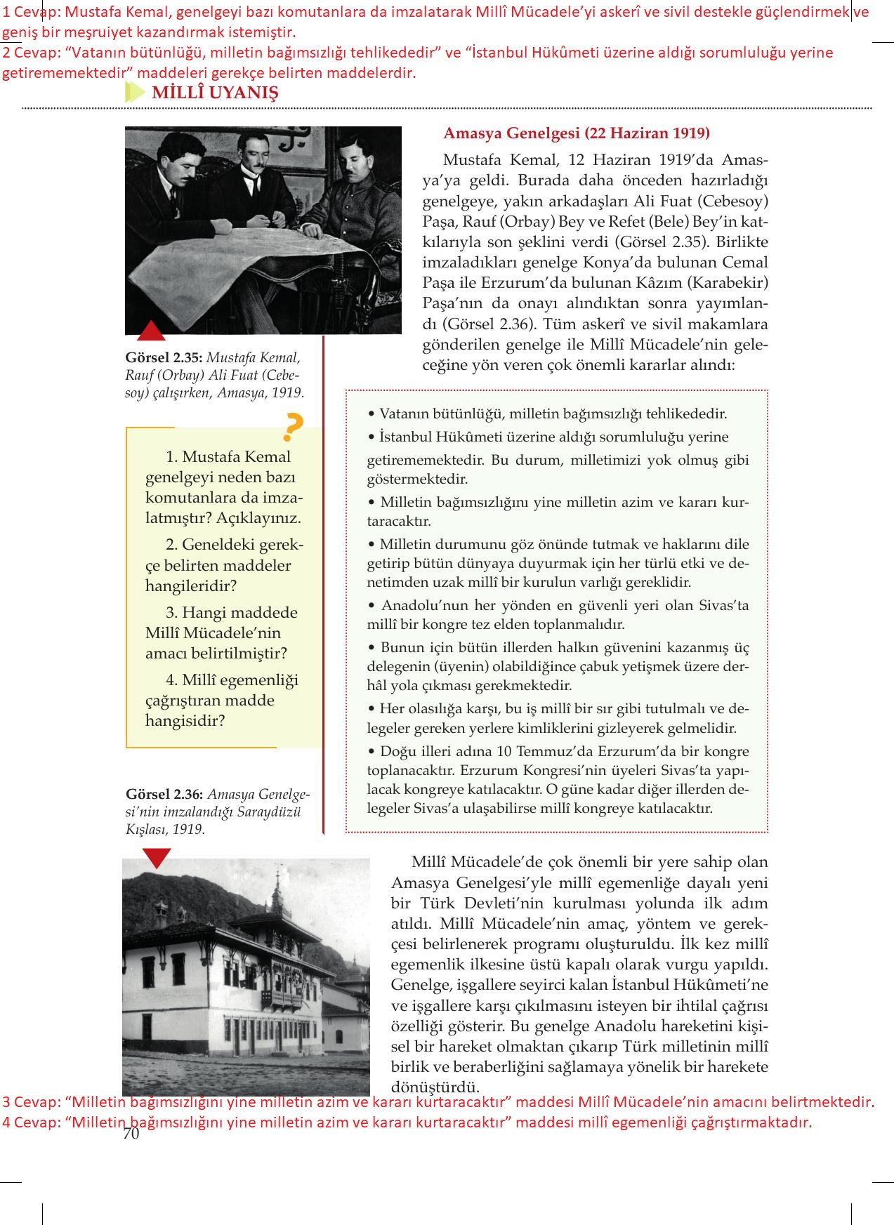 8. Sınıf Meb Yayınları İnkılap Tarihi Ve Atatürkçülük Ders Kitabı Sayfa 70 Cevapları 8. Sınıf Meb Yayınları İnkılap Tarihi Ve Atatürkçülük Ders Kitabı Sayfa 70 Cevapları