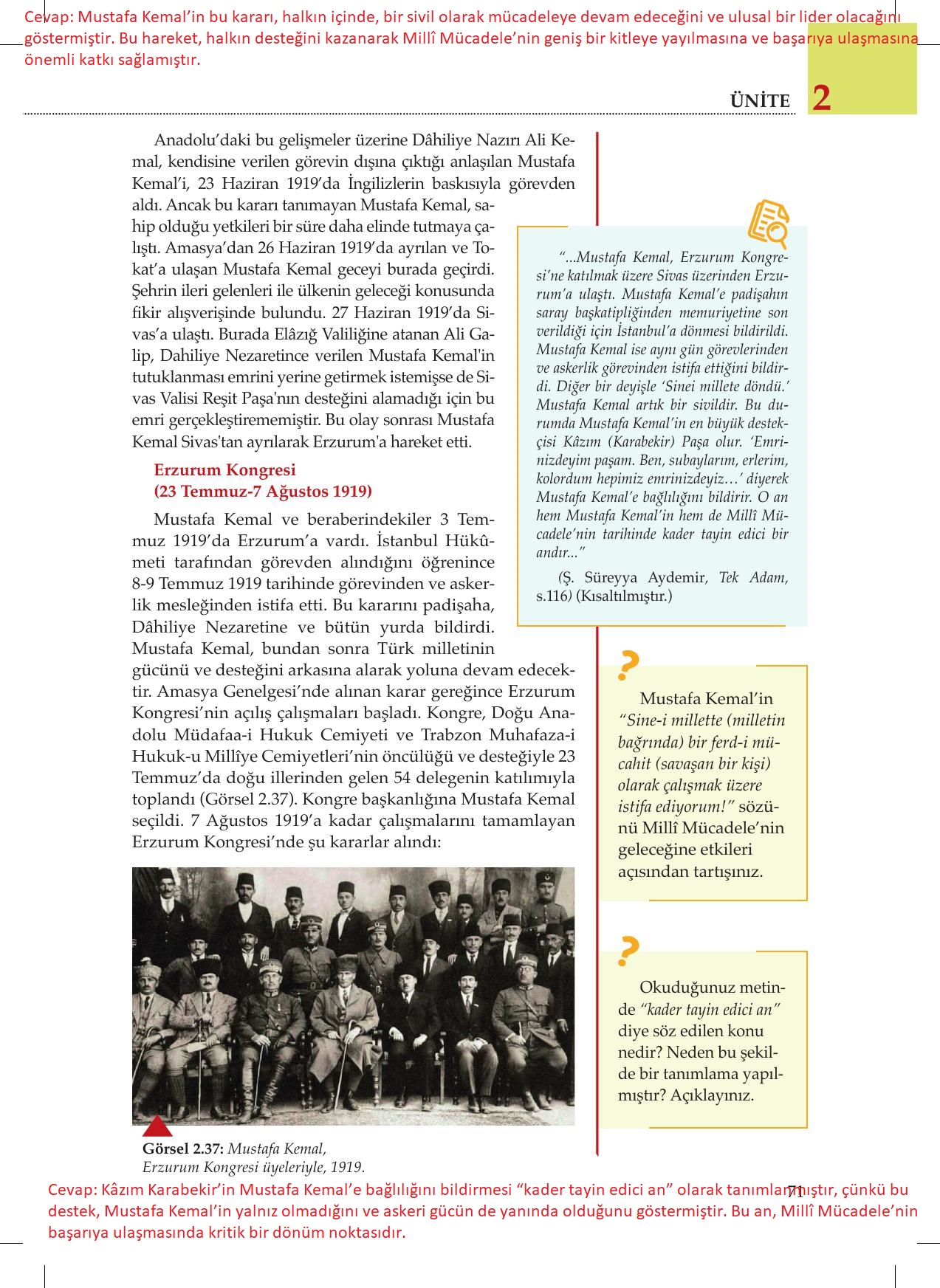 8. Sınıf Meb Yayınları İnkılap Tarihi Ve Atatürkçülük Ders Kitabı Sayfa 71 Cevapları 8. Sınıf Meb Yayınları İnkılap Tarihi Ve Atatürkçülük Ders Kitabı Sayfa 71 Cevapları