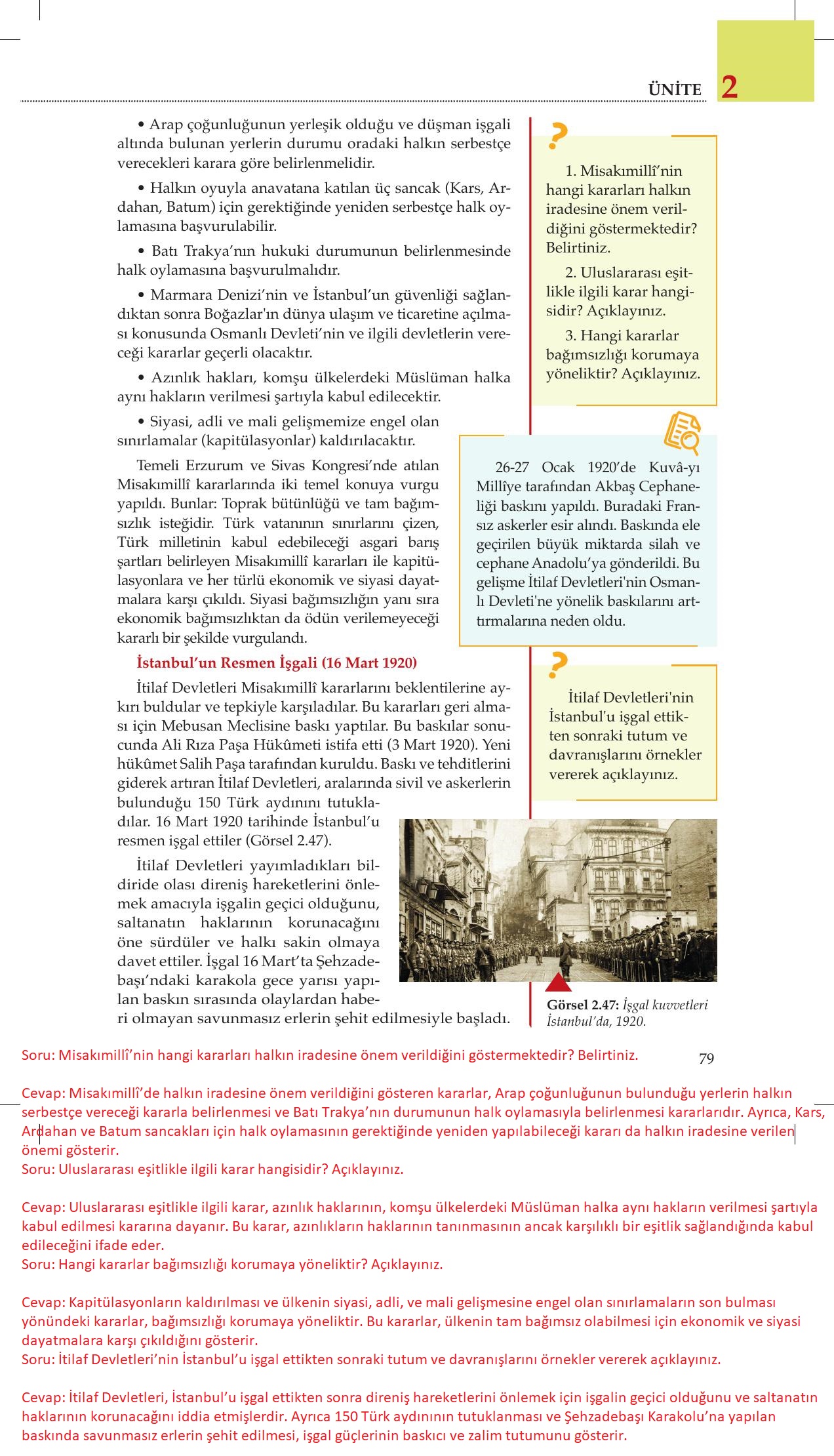 8. Sınıf Meb Yayınları İnkılap Tarihi Ve Atatürkçülük Ders Kitabı Sayfa 79 Cevapları 8. Sınıf Meb Yayınları İnkılap Tarihi Ve Atatürkçülük Ders Kitabı Sayfa 79 Cevapları