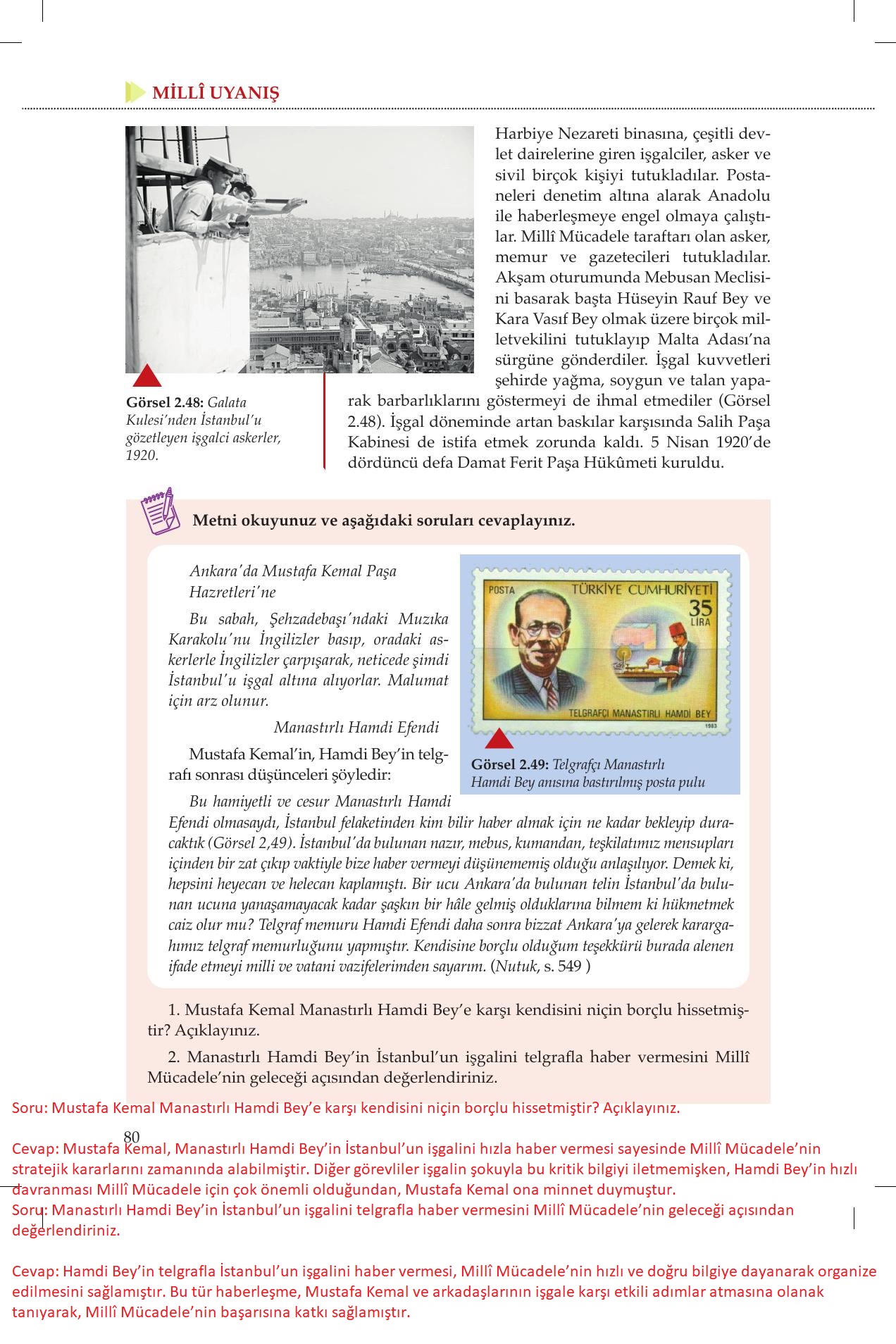 8. Sınıf Meb Yayınları İnkılap Tarihi Ve Atatürkçülük Ders Kitabı Sayfa 80 Cevapları 8. Sınıf Meb Yayınları İnkılap Tarihi Ve Atatürkçülük Ders Kitabı Sayfa 80 Cevapları