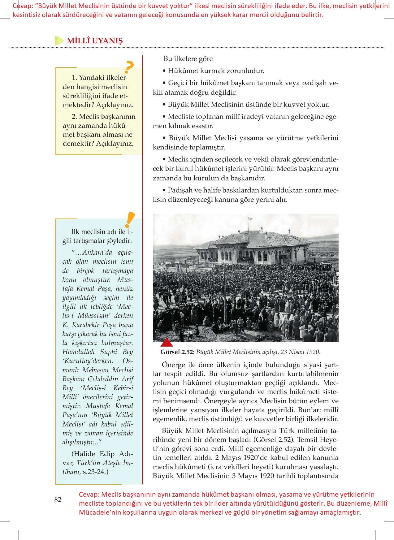 8. Sınıf Meb Yayınları İnkılap Tarihi Ve Atatürkçülük Ders Kitabı Sayfa 82 Cevapları 8. Sınıf Meb Yayınları İnkılap Tarihi Ve Atatürkçülük Ders Kitabı Sayfa 82 Cevapları