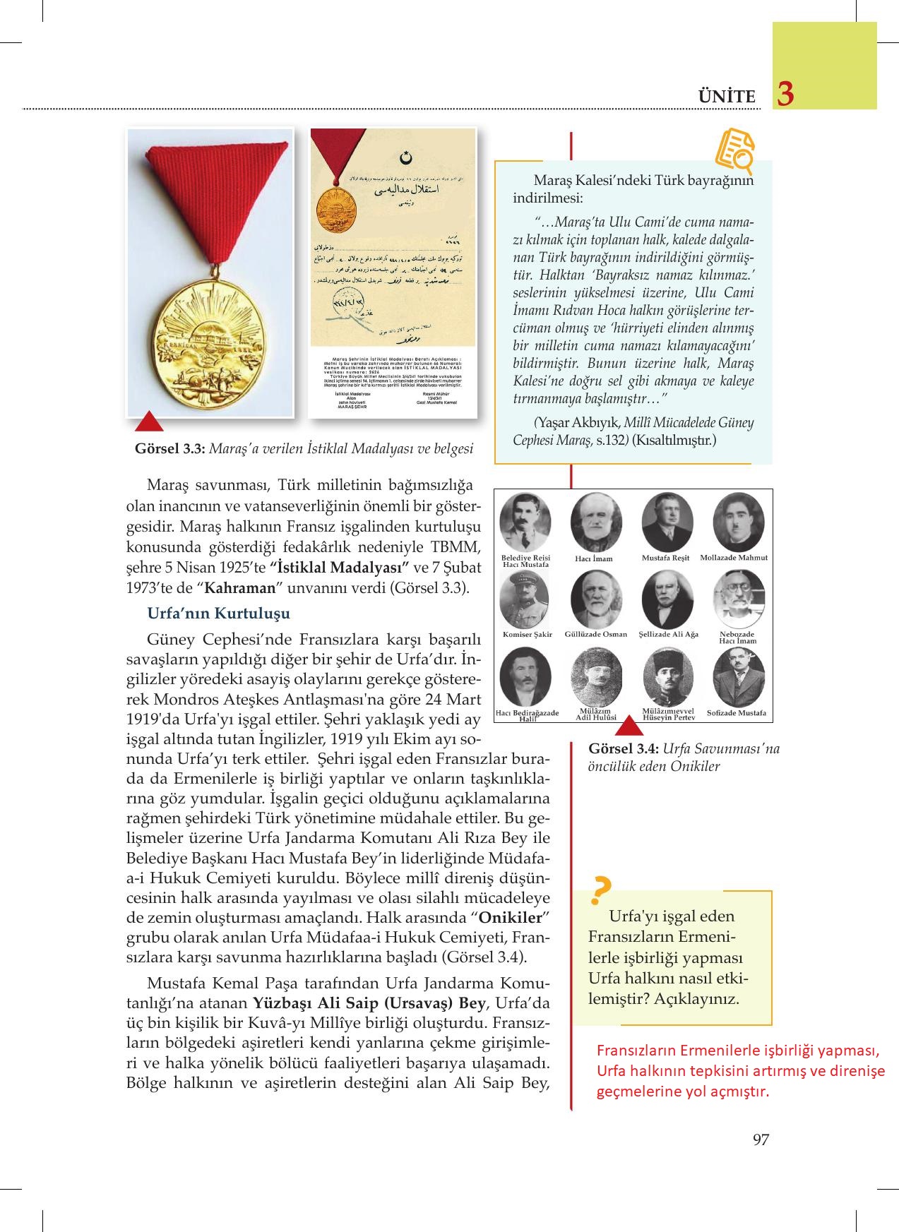 8. Sınıf Meb Yayınları İnkılap Tarihi Ve Atatürkçülük Ders Kitabı Sayfa 97 Cevapları 8. Sınıf Meb Yayınları İnkılap Tarihi Ve Atatürkçülük Ders Kitabı Sayfa 97 Cevapları