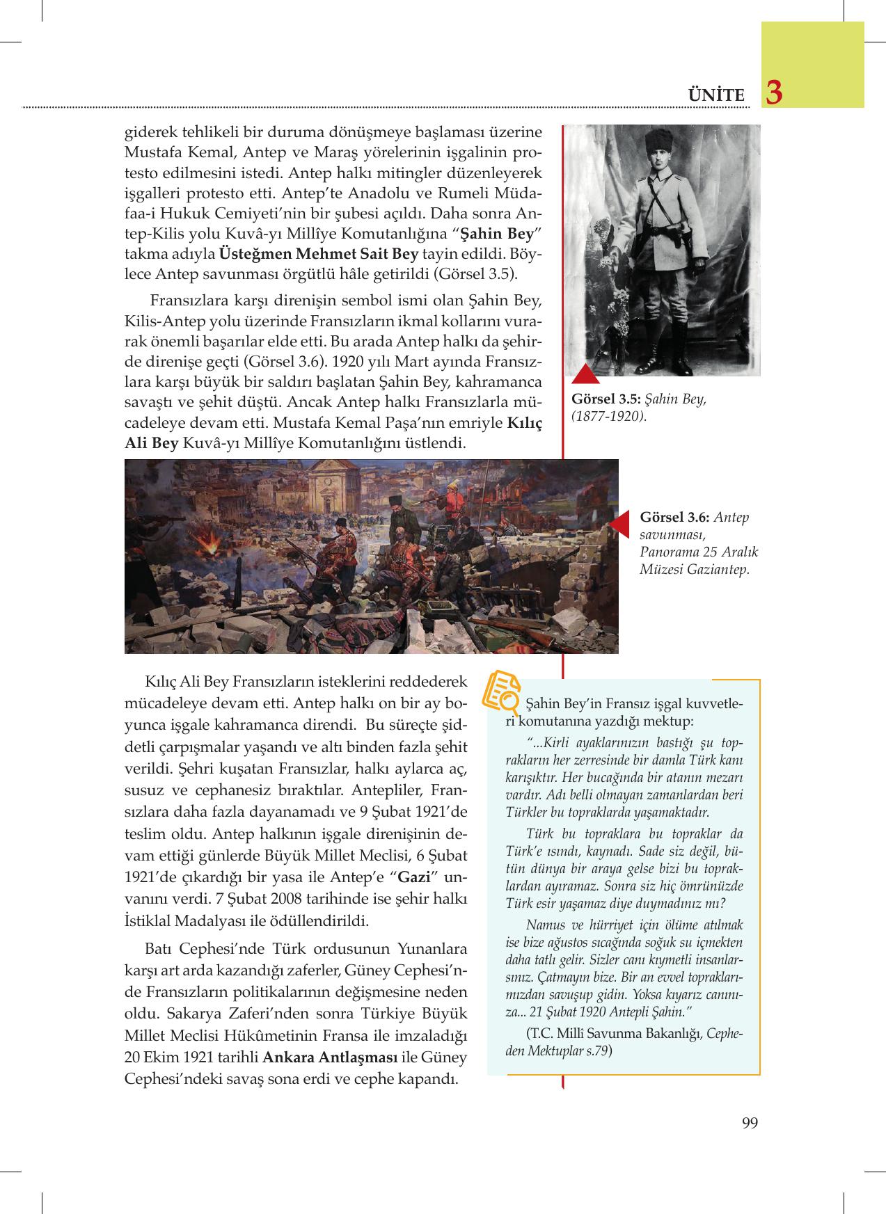 8. Sınıf Meb Yayınları İnkılap Tarihi Ve Atatürkçülük Ders Kitabı Sayfa 99 Cevapları