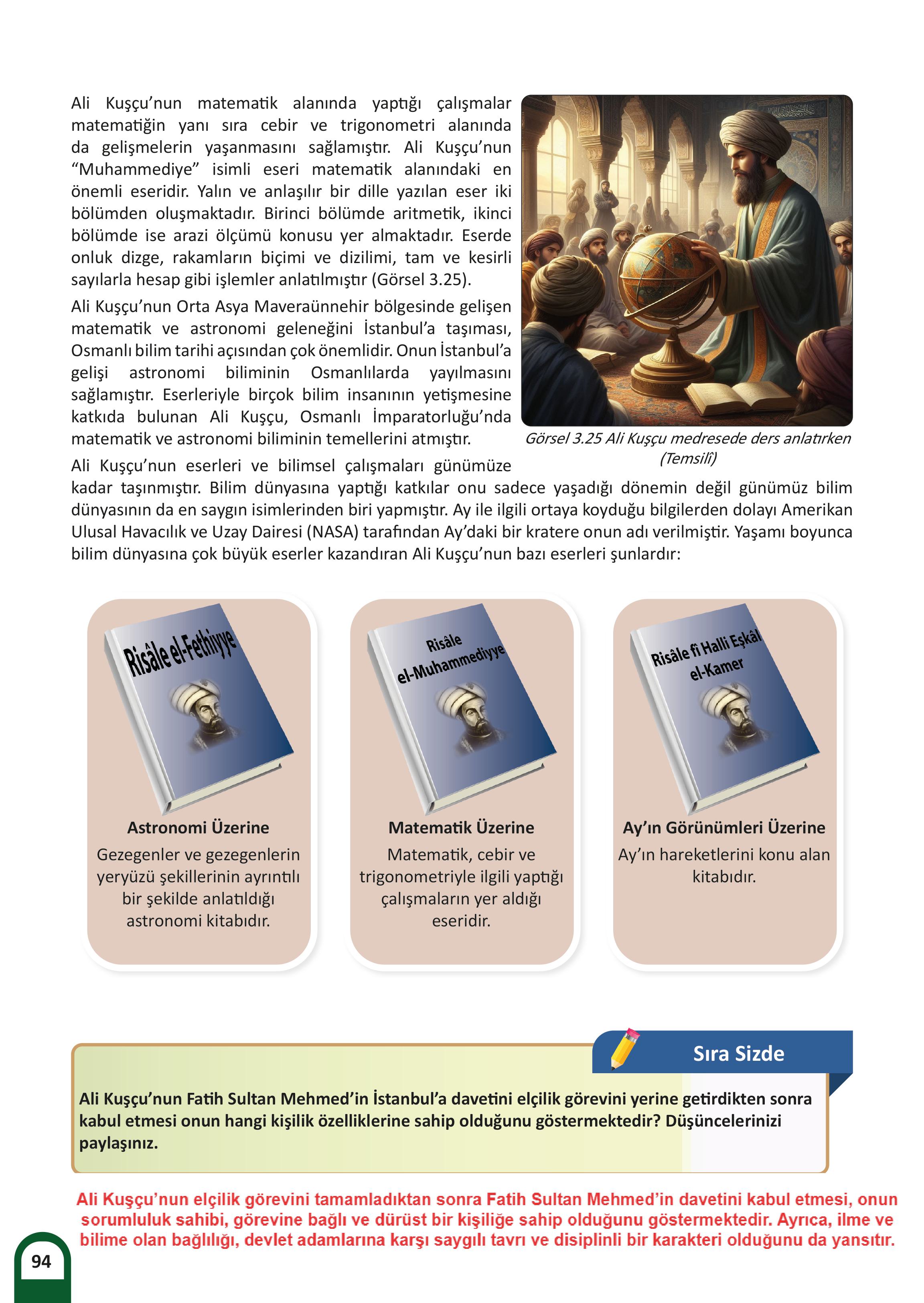 8. Sınıf Meb Yayınları Kültür Ve Medeniyetimize Yön Verenler Ders Kitabı Sayfa 95 Cevapları