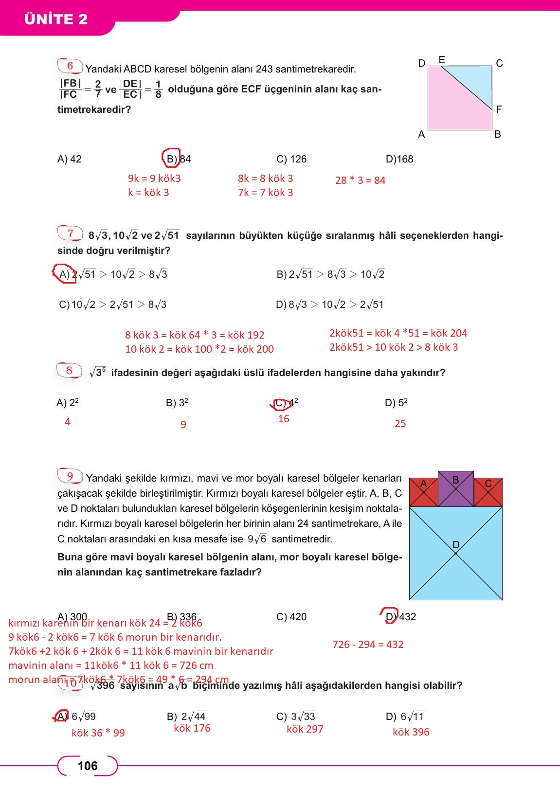 8. Sınıf Meb Yayınları Matematik Ders Kitabı Sayfa 106 Cevapları 8. Sınıf Meb Yayınları Matematik Ders Kitabı Sayfa 106 Cevapları