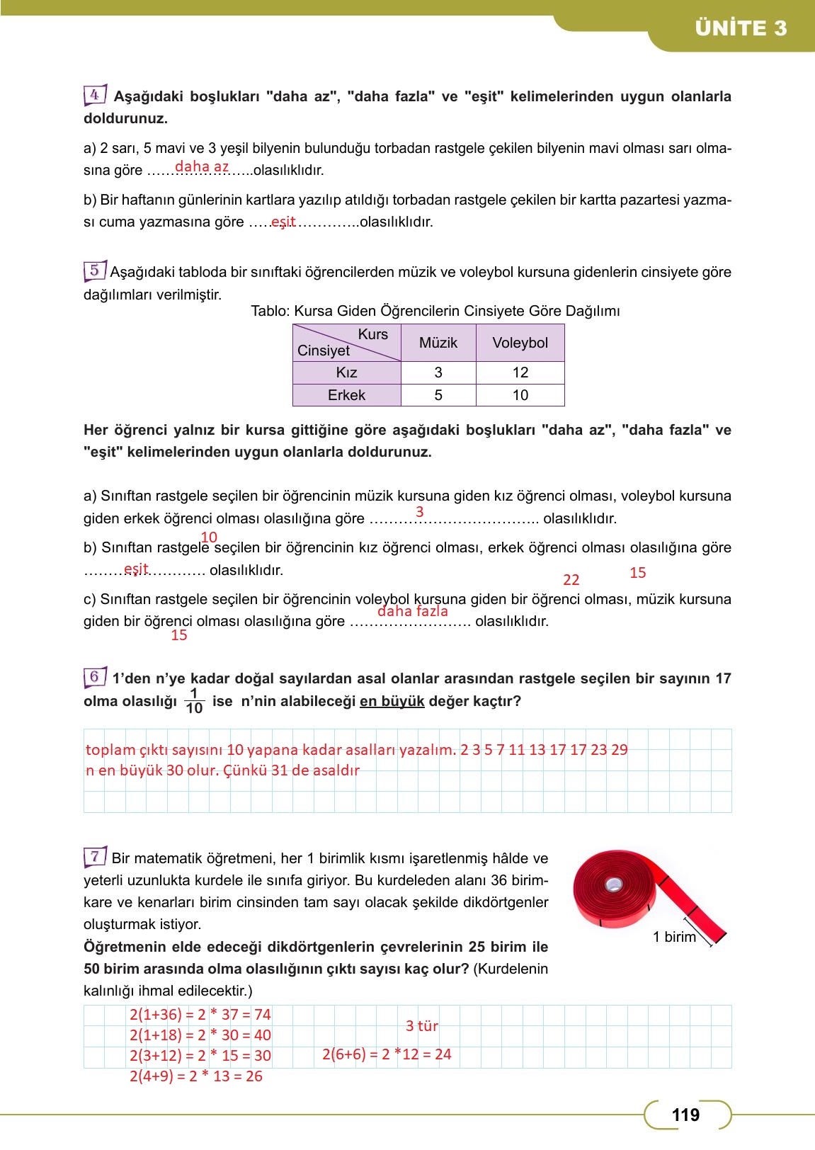 8. Sınıf Meb Yayınları Matematik Ders Kitabı Sayfa 119 Cevapları 8. Sınıf Meb Yayınları Matematik Ders Kitabı Sayfa 119 Cevapları