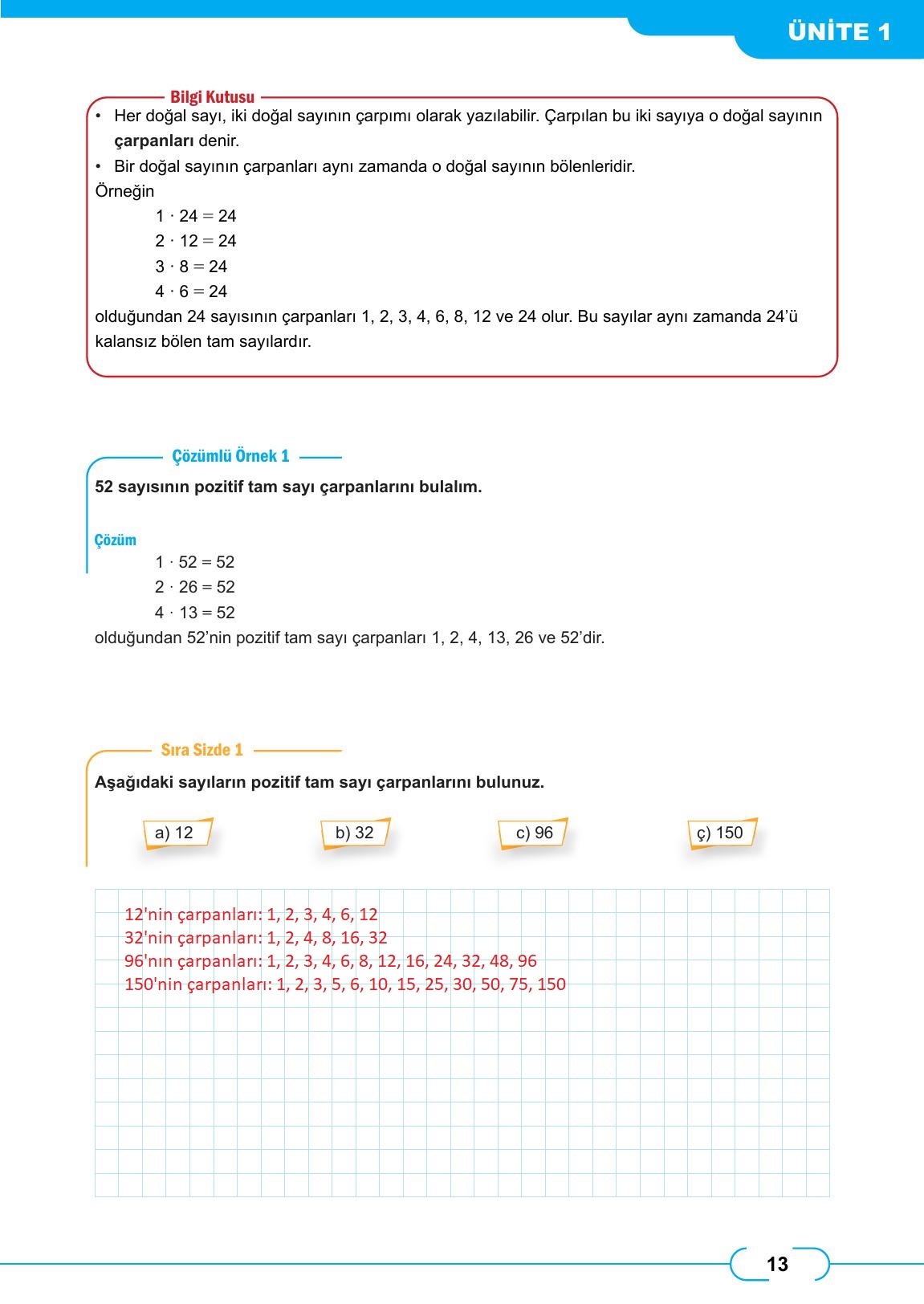 8. Sınıf Meb Yayınları Matematik Ders Kitabı Sayfa 13 Cevapları