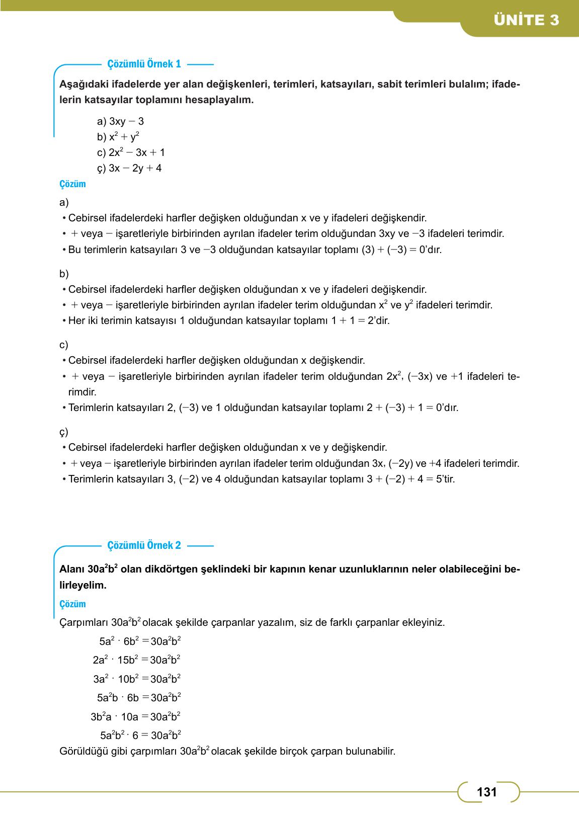 8. Sınıf Meb Yayınları Matematik Ders Kitabı Sayfa 131 Cevapları