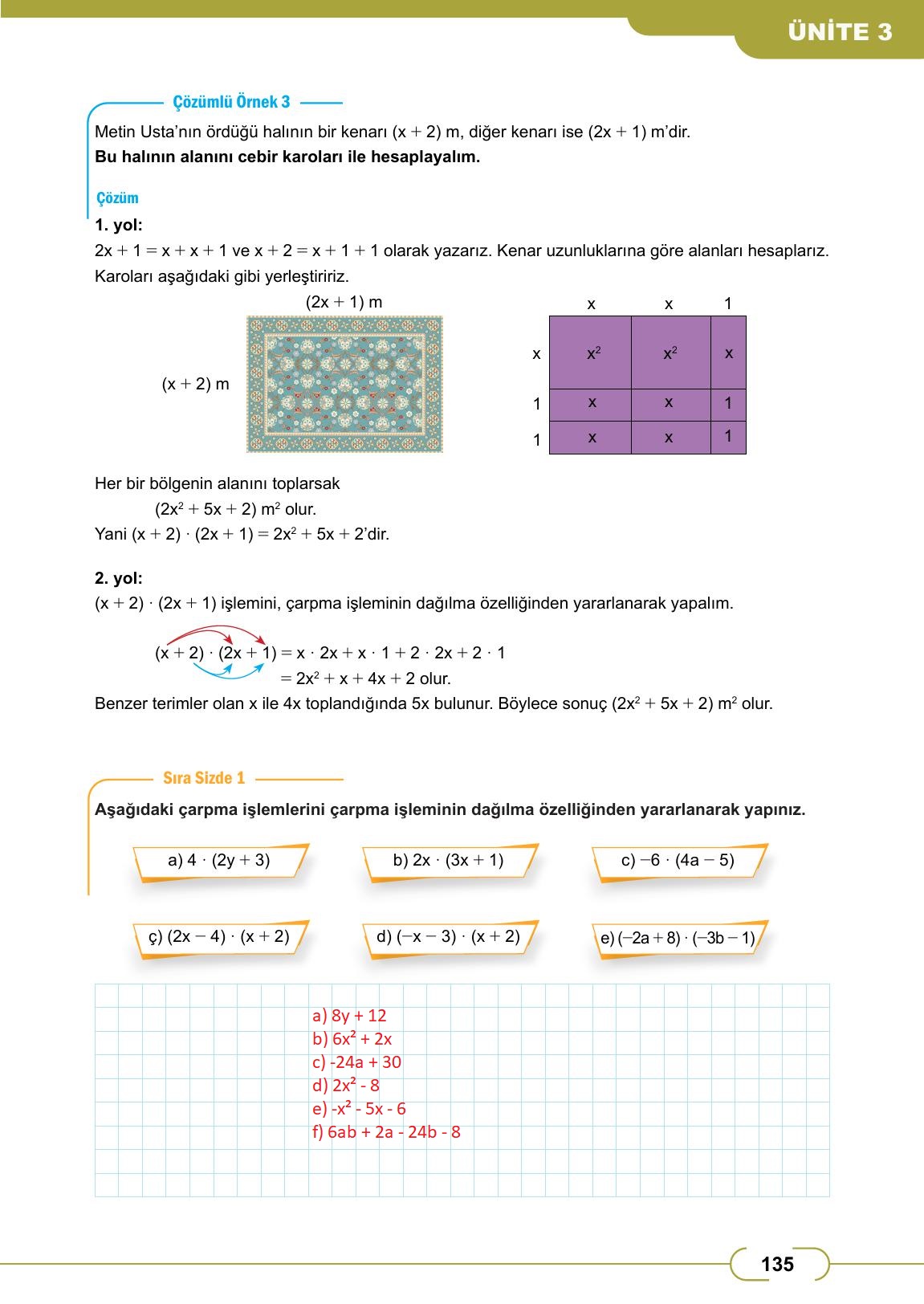 8. Sınıf Meb Yayınları Matematik Ders Kitabı Sayfa 135 Cevapları