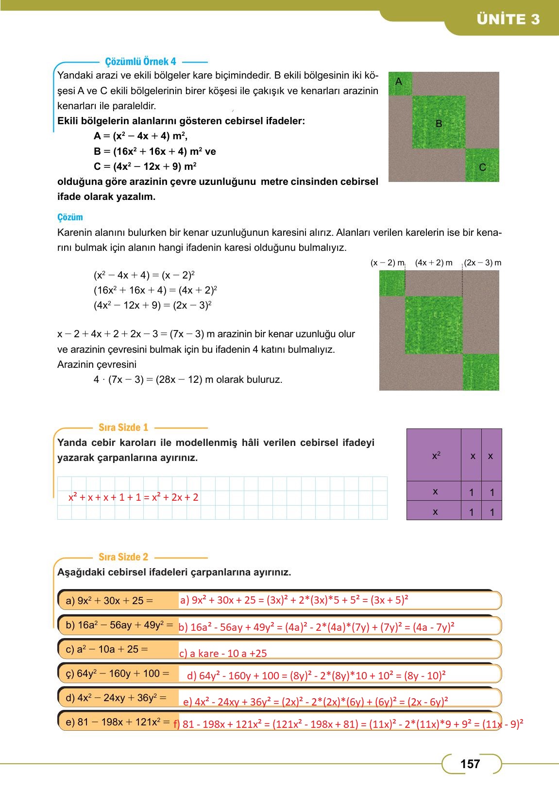 8. Sınıf Meb Yayınları Matematik Ders Kitabı Sayfa 157 Cevapları 8. Sınıf Meb Yayınları Matematik Ders Kitabı Sayfa 157 Cevapları
