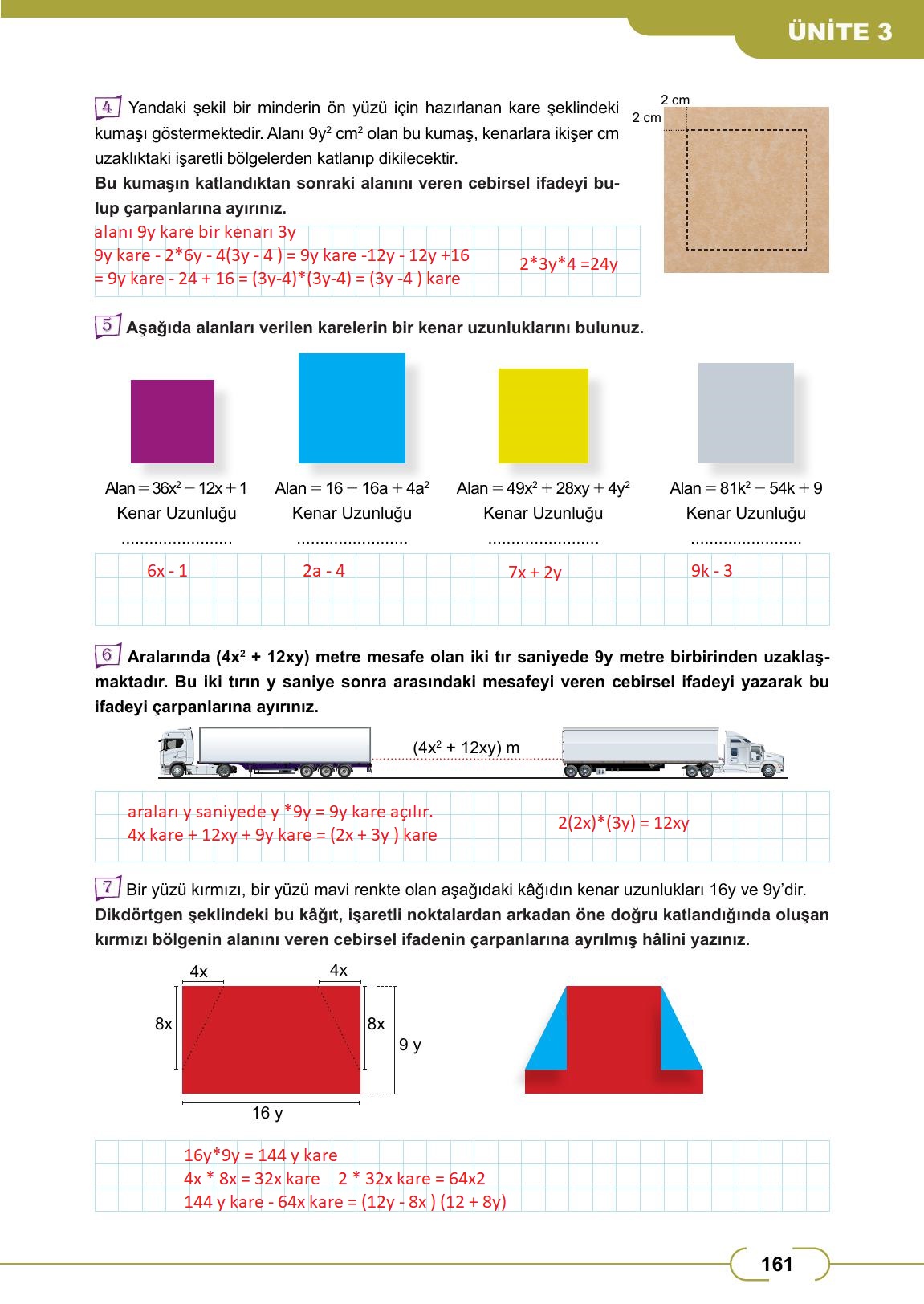 8. Sınıf Meb Yayınları Matematik Ders Kitabı Sayfa 161 Cevapları 8. Sınıf Meb Yayınları Matematik Ders Kitabı Sayfa 161 Cevapları