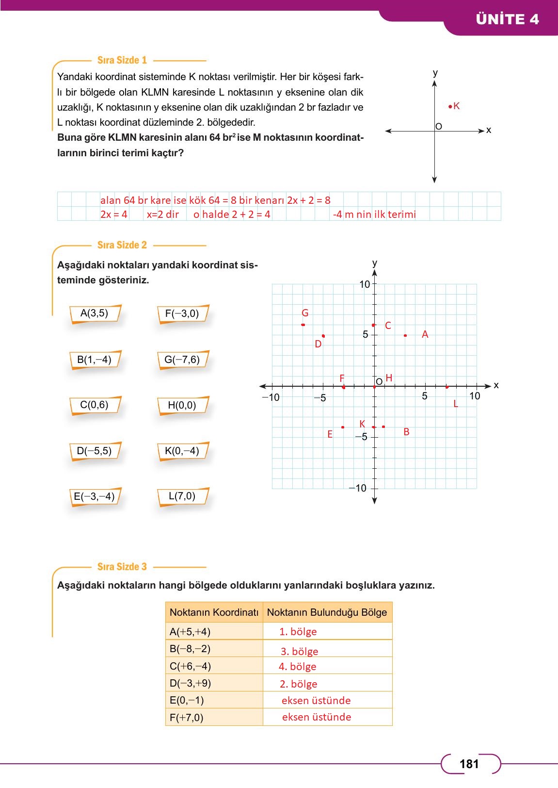 8. Sınıf Meb Yayınları Matematik Ders Kitabı Sayfa 181 Cevapları