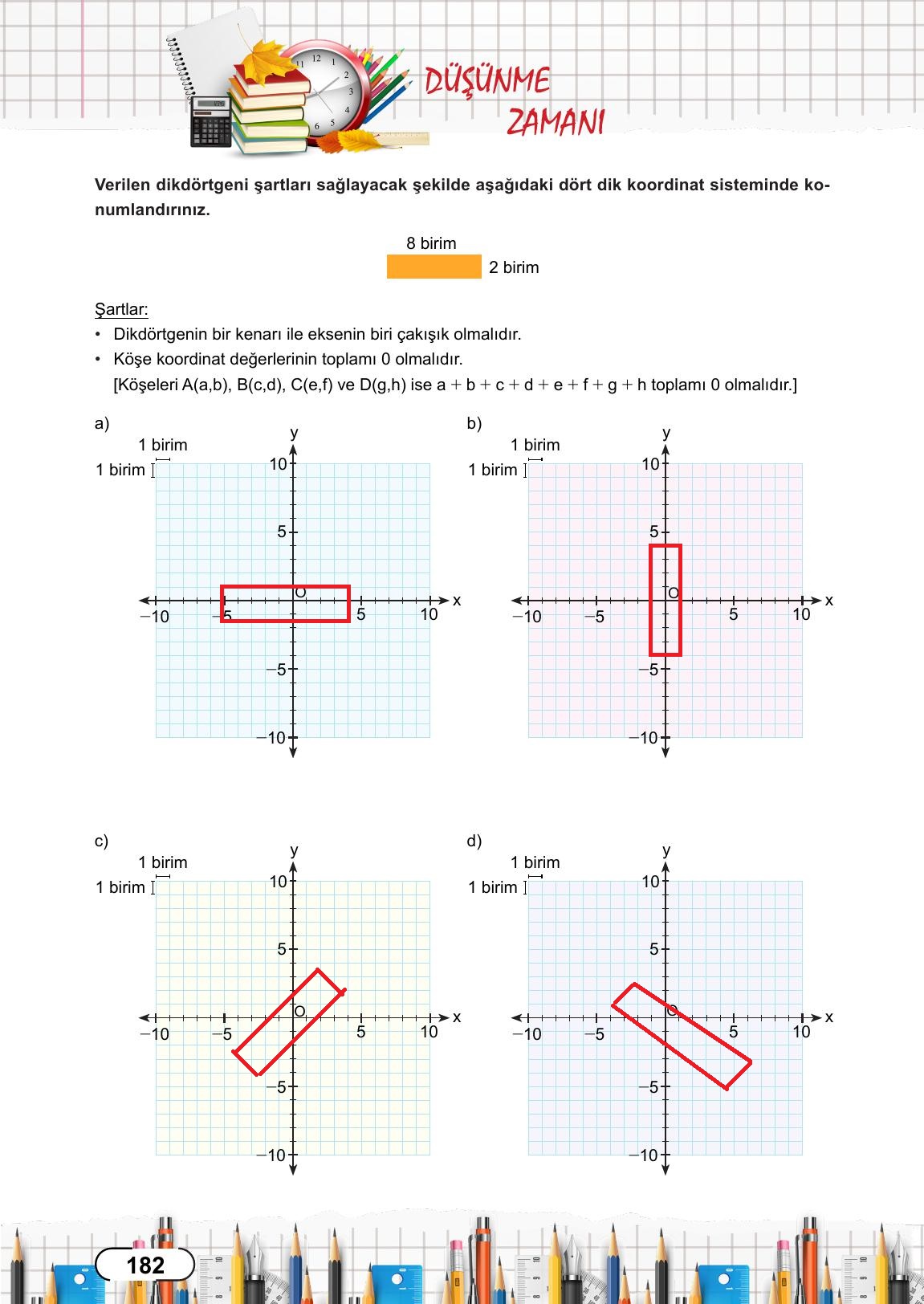 8. Sınıf Meb Yayınları Matematik Ders Kitabı Sayfa 182 Cevapları