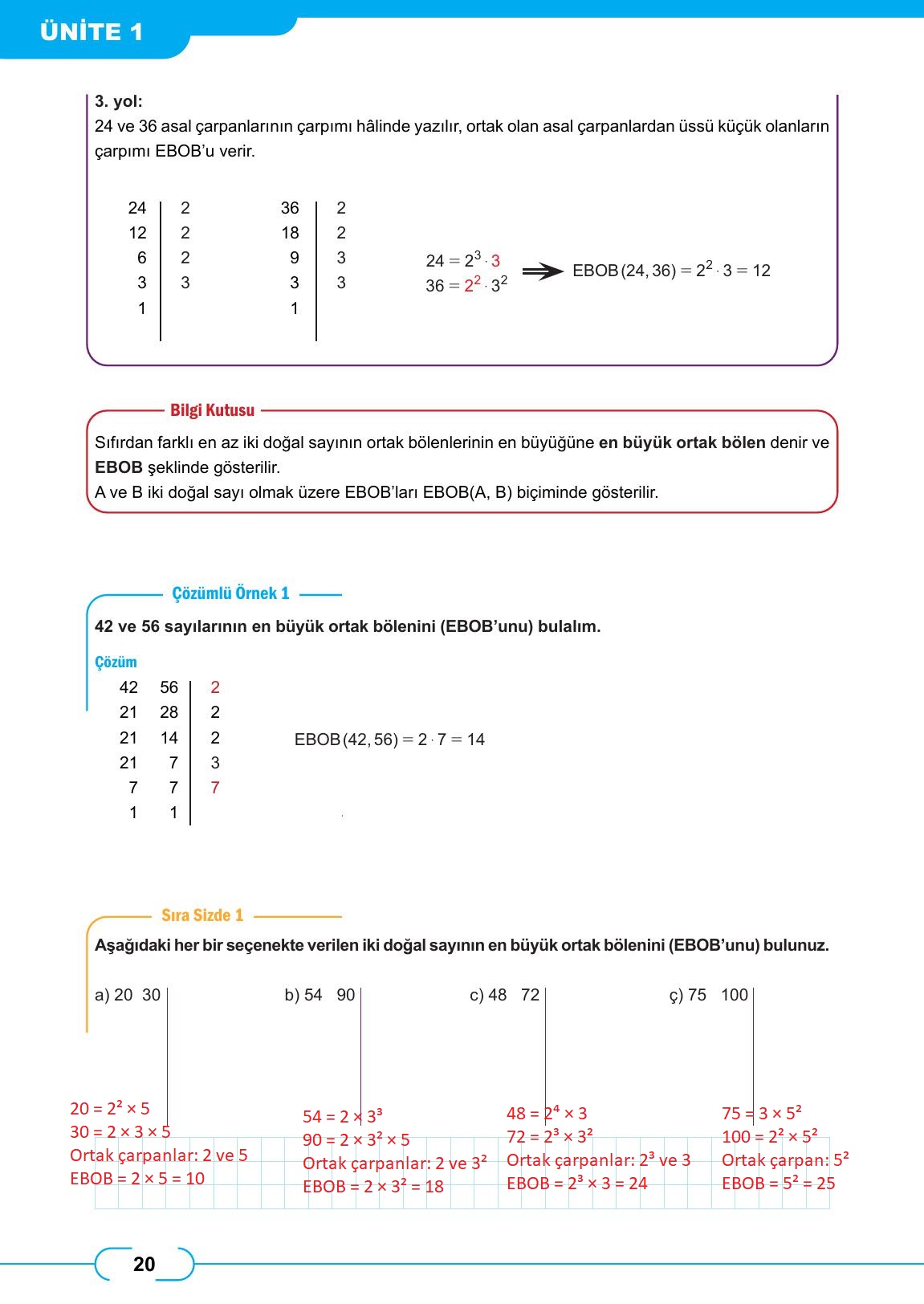 8. Sınıf Meb Yayınları Matematik Ders Kitabı Sayfa 20 Cevapları