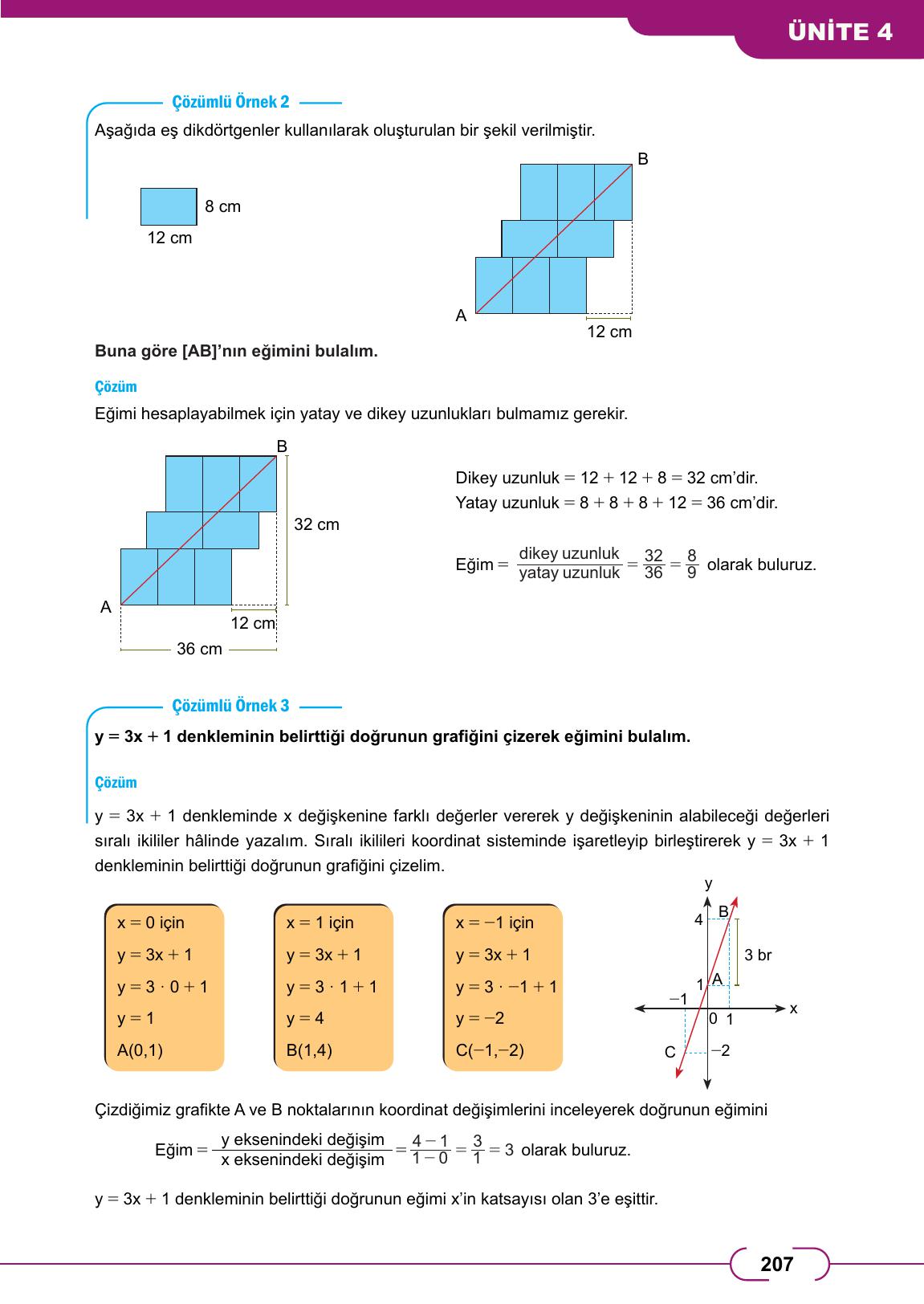 8. Sınıf Meb Yayınları Matematik Ders Kitabı Sayfa 207 Cevapları