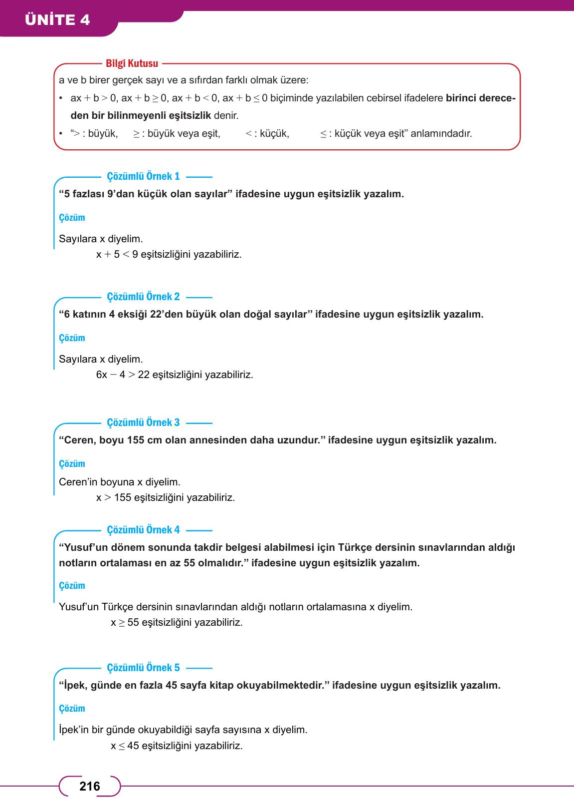 8. Sınıf Meb Yayınları Matematik Ders Kitabı Sayfa 216 Cevapları
