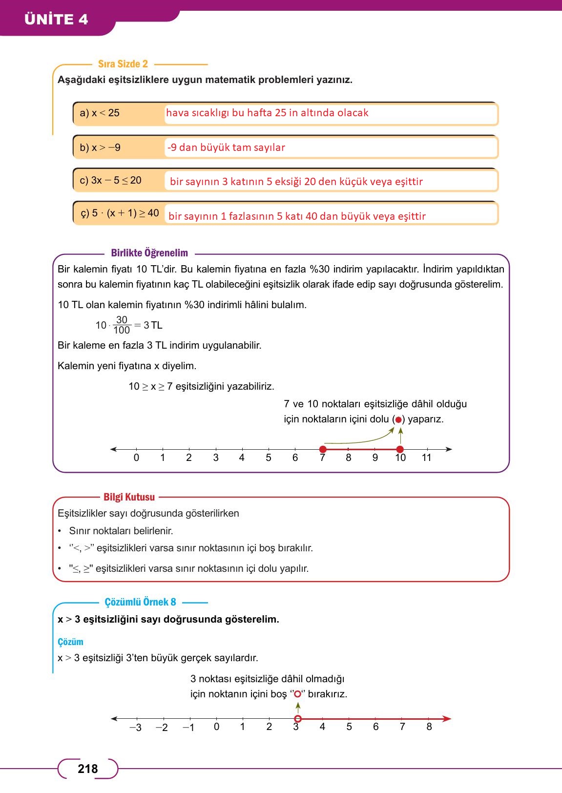8. Sınıf Meb Yayınları Matematik Ders Kitabı Sayfa 218 Cevapları