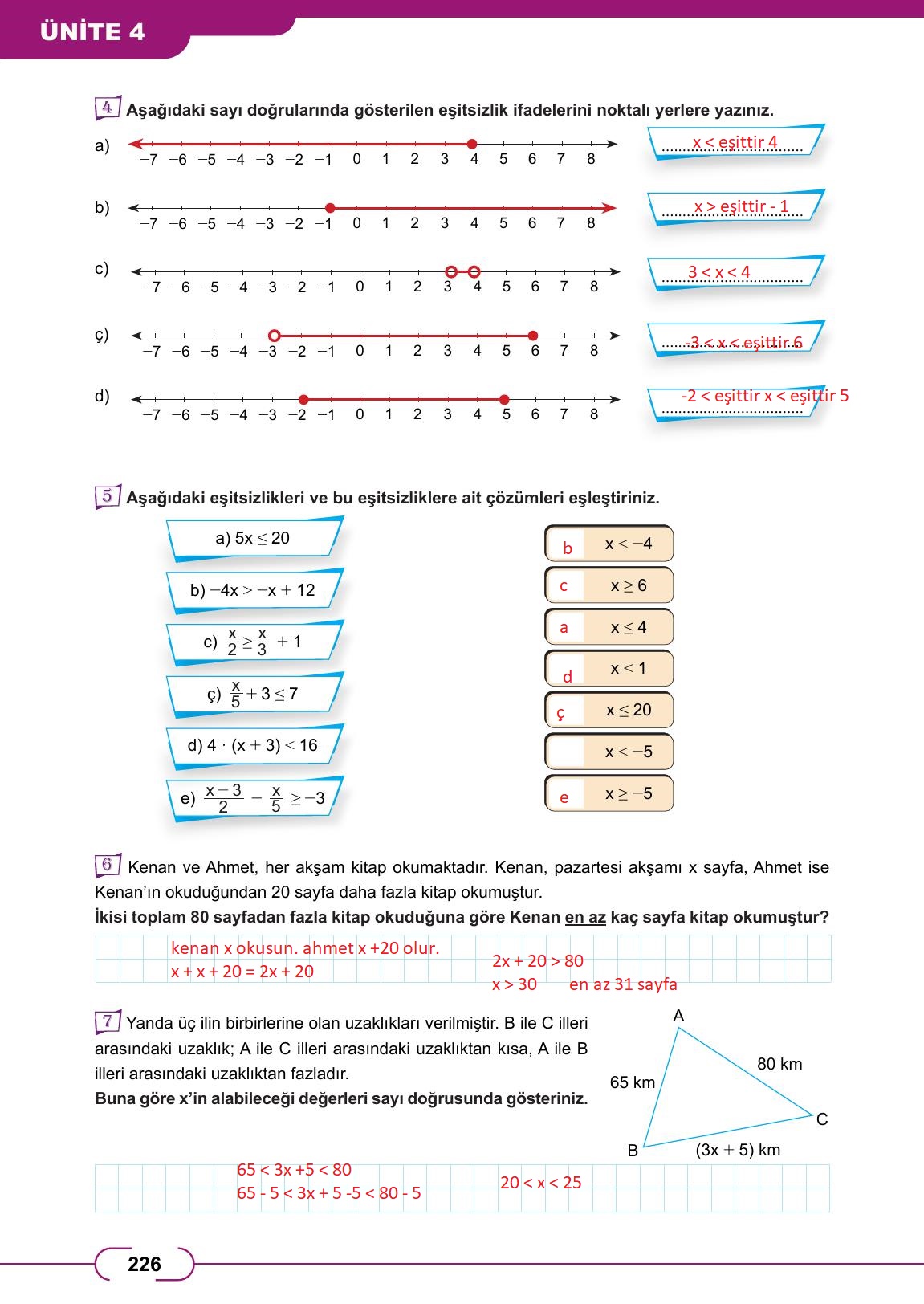 8. Sınıf Meb Yayınları Matematik Ders Kitabı Sayfa 226 Cevapları