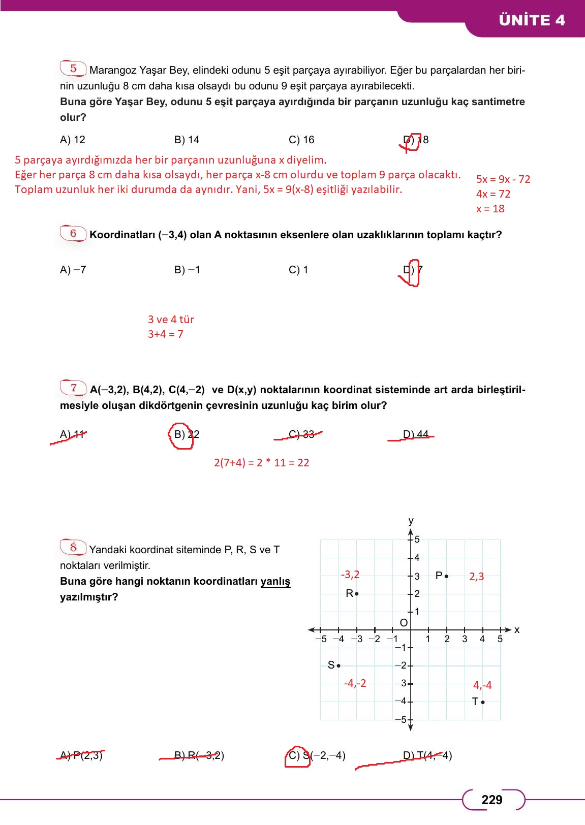 8. Sınıf Meb Yayınları Matematik Ders Kitabı Sayfa 229 Cevapları 8. Sınıf Meb Yayınları Matematik Ders Kitabı Sayfa 229 Cevapları
