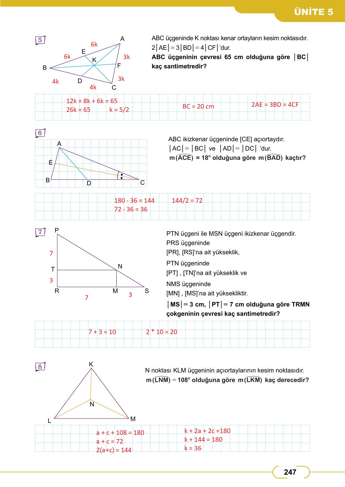 8. Sınıf Meb Yayınları Matematik Ders Kitabı Sayfa 247 Cevapları