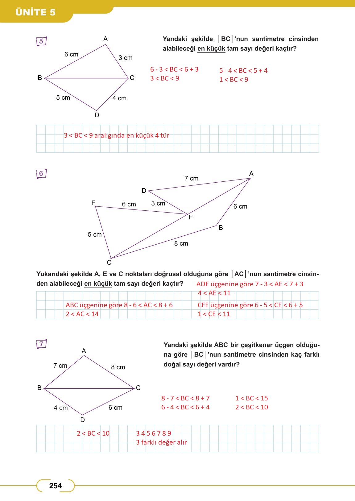 8. Sınıf Meb Yayınları Matematik Ders Kitabı Sayfa 254 Cevapları