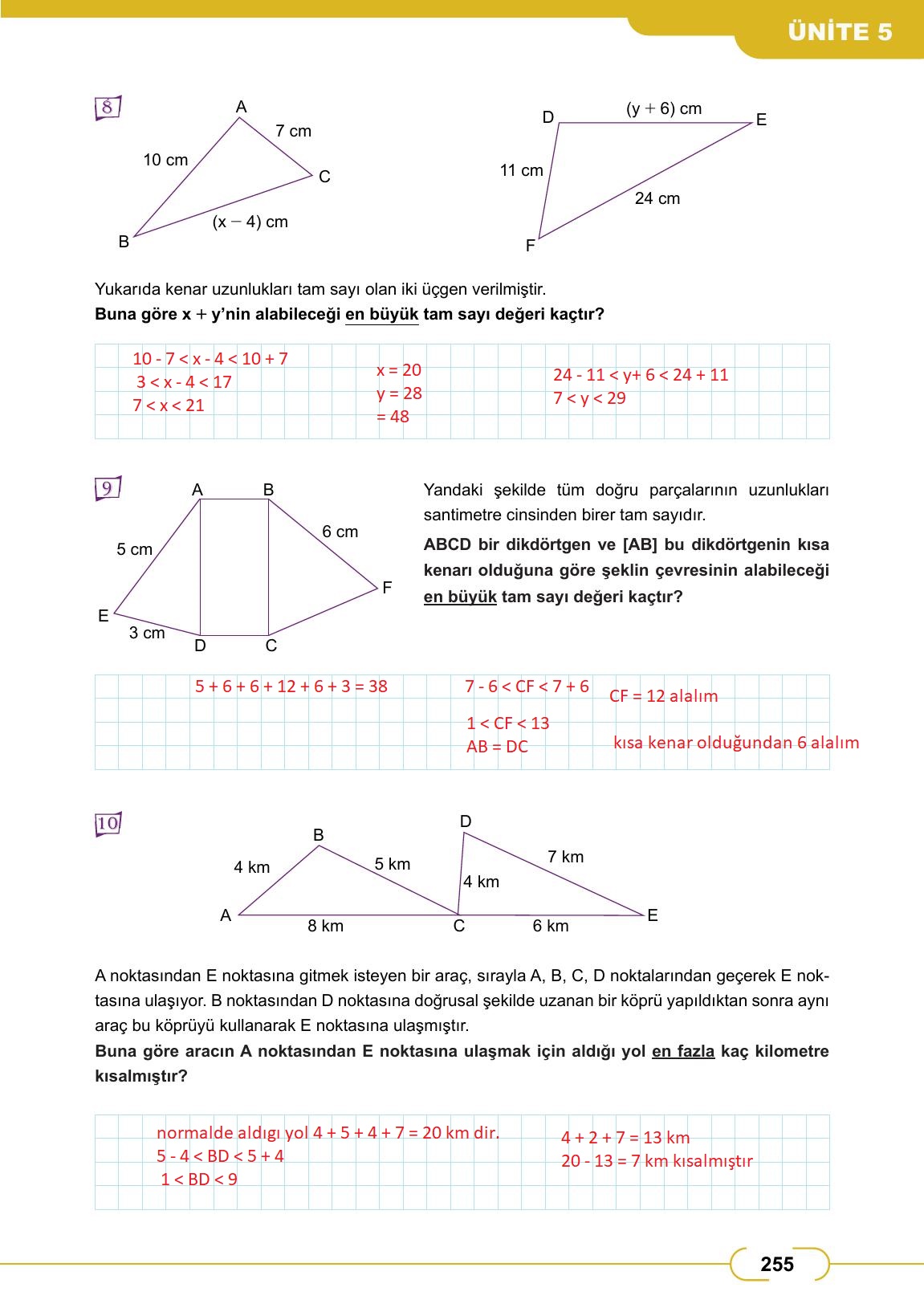 8. Sınıf Meb Yayınları Matematik Ders Kitabı Sayfa 255 Cevapları 8. Sınıf Meb Yayınları Matematik Ders Kitabı Sayfa 255 Cevapları