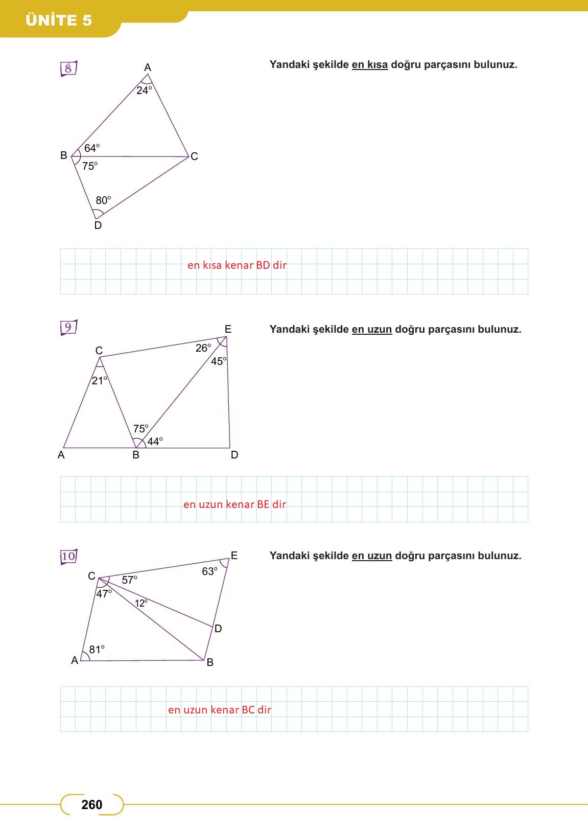 8. Sınıf Meb Yayınları Matematik Ders Kitabı Sayfa 260 Cevapları 8. Sınıf Meb Yayınları Matematik Ders Kitabı Sayfa 260 Cevapları