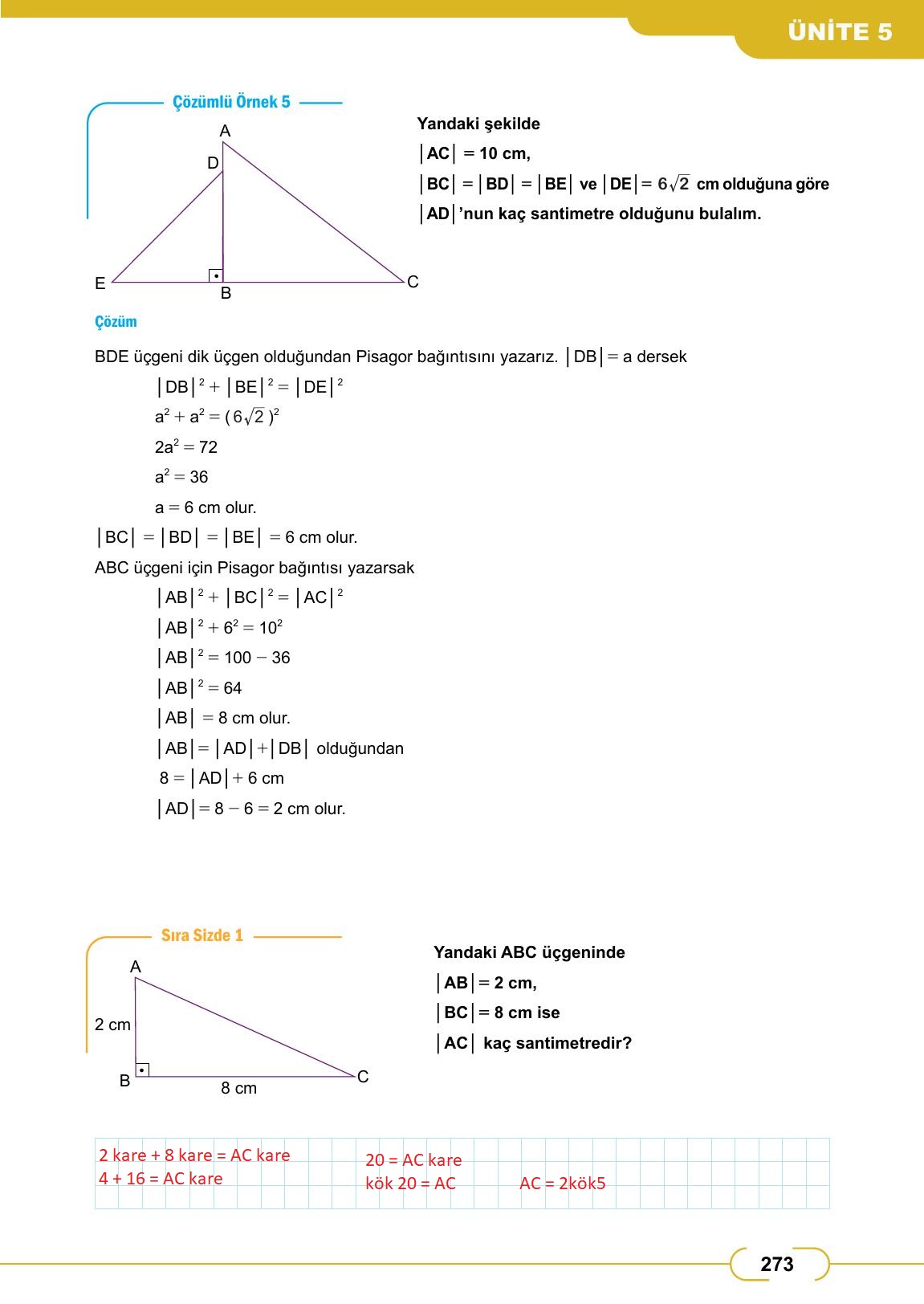 8. Sınıf Meb Yayınları Matematik Ders Kitabı Sayfa 273 Cevapları 8. Sınıf Meb Yayınları Matematik Ders Kitabı Sayfa 273 Cevapları