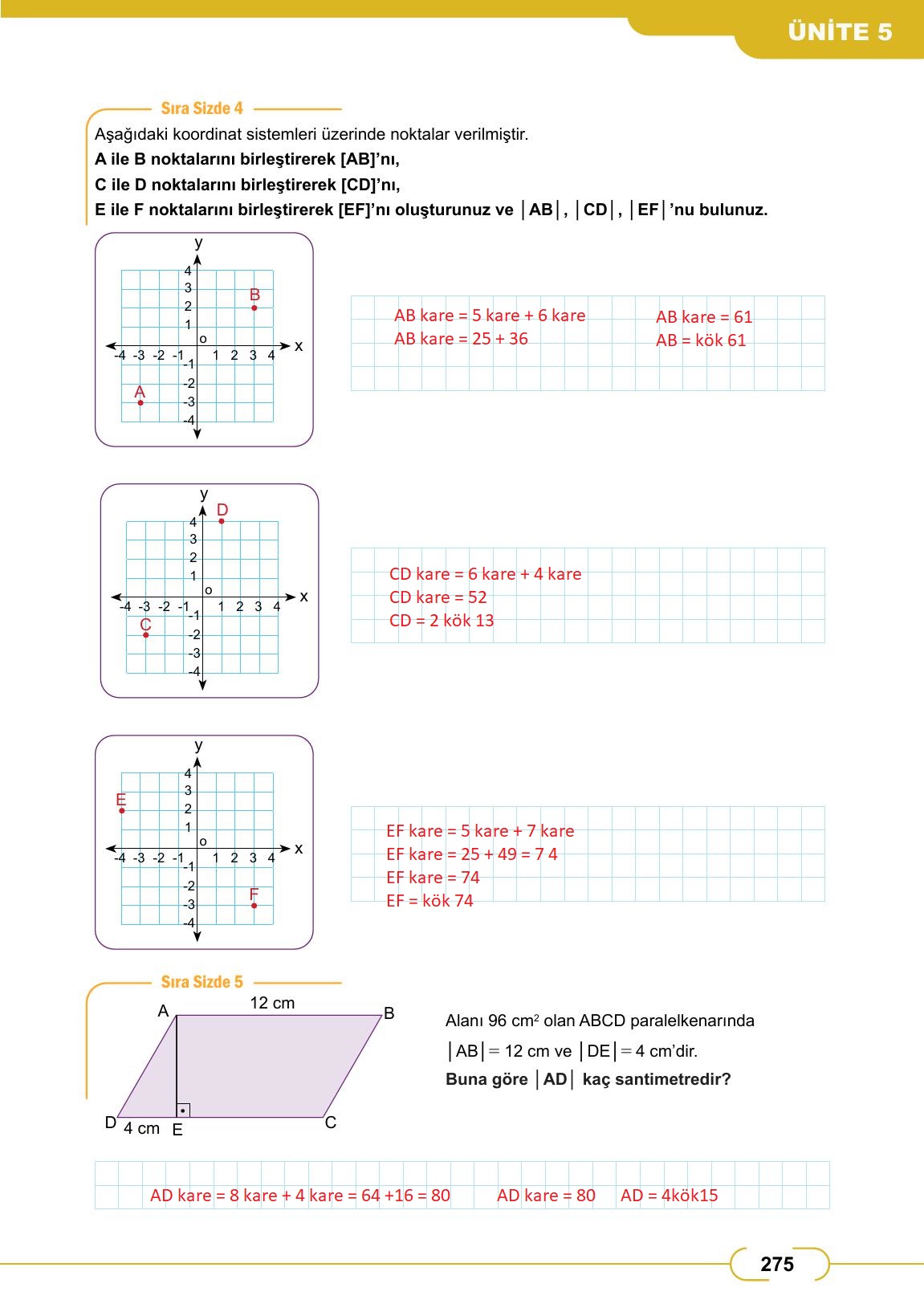 8. Sınıf Meb Yayınları Matematik Ders Kitabı Sayfa 275 Cevapları 8. Sınıf Meb Yayınları Matematik Ders Kitabı Sayfa 275 Cevapları