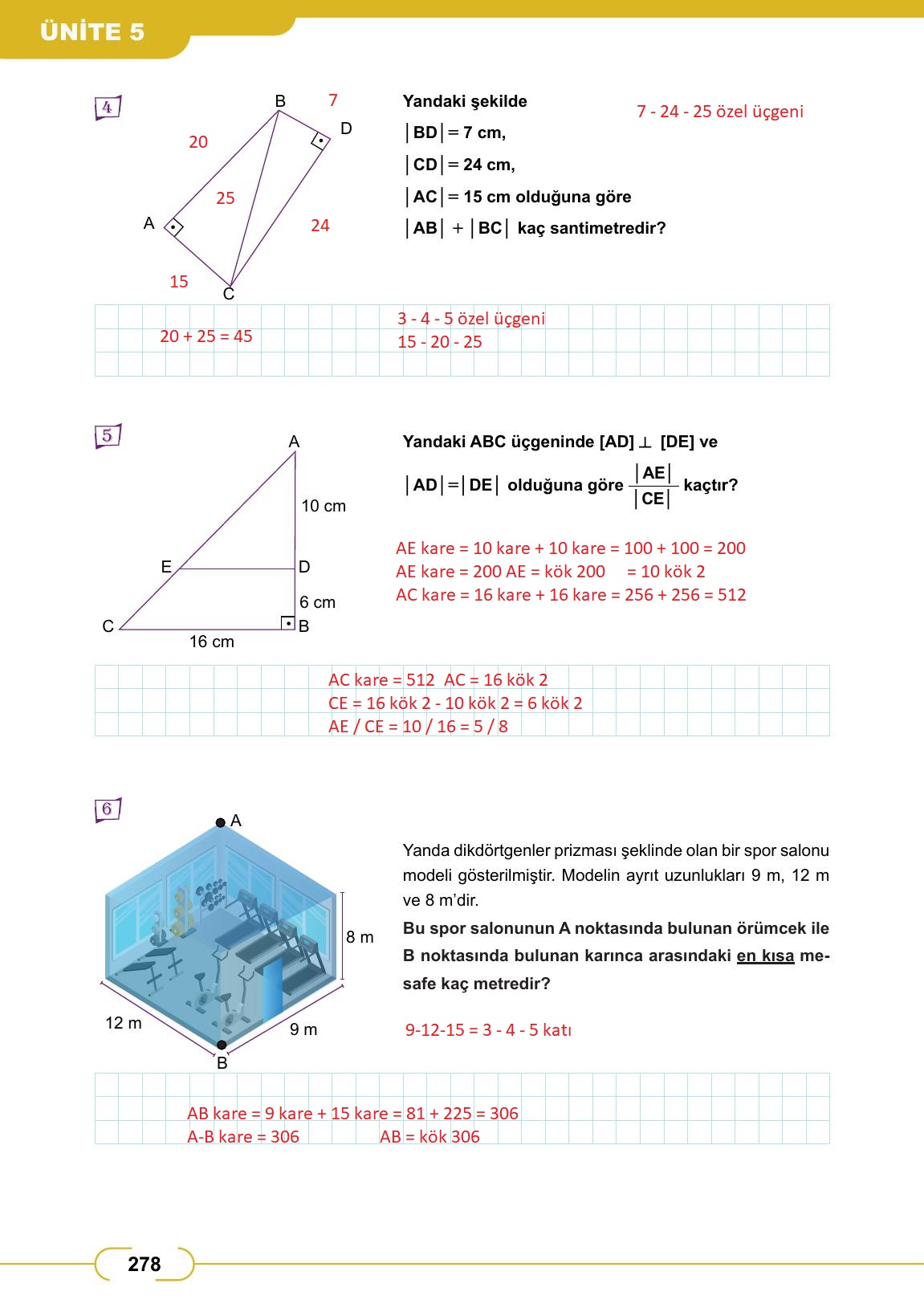 8. Sınıf Meb Yayınları Matematik Ders Kitabı Sayfa 278 Cevapları 8. Sınıf Meb Yayınları Matematik Ders Kitabı Sayfa 278 Cevapları