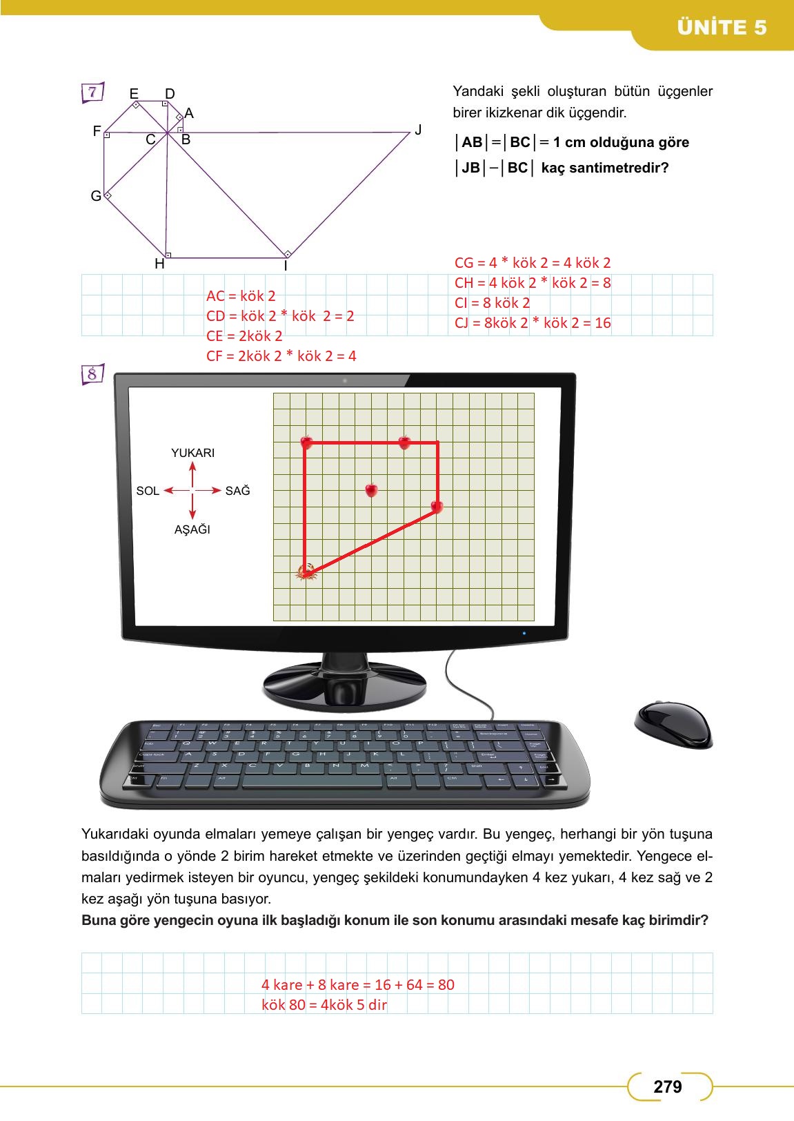 8. Sınıf Meb Yayınları Matematik Ders Kitabı Sayfa 279 Cevapları