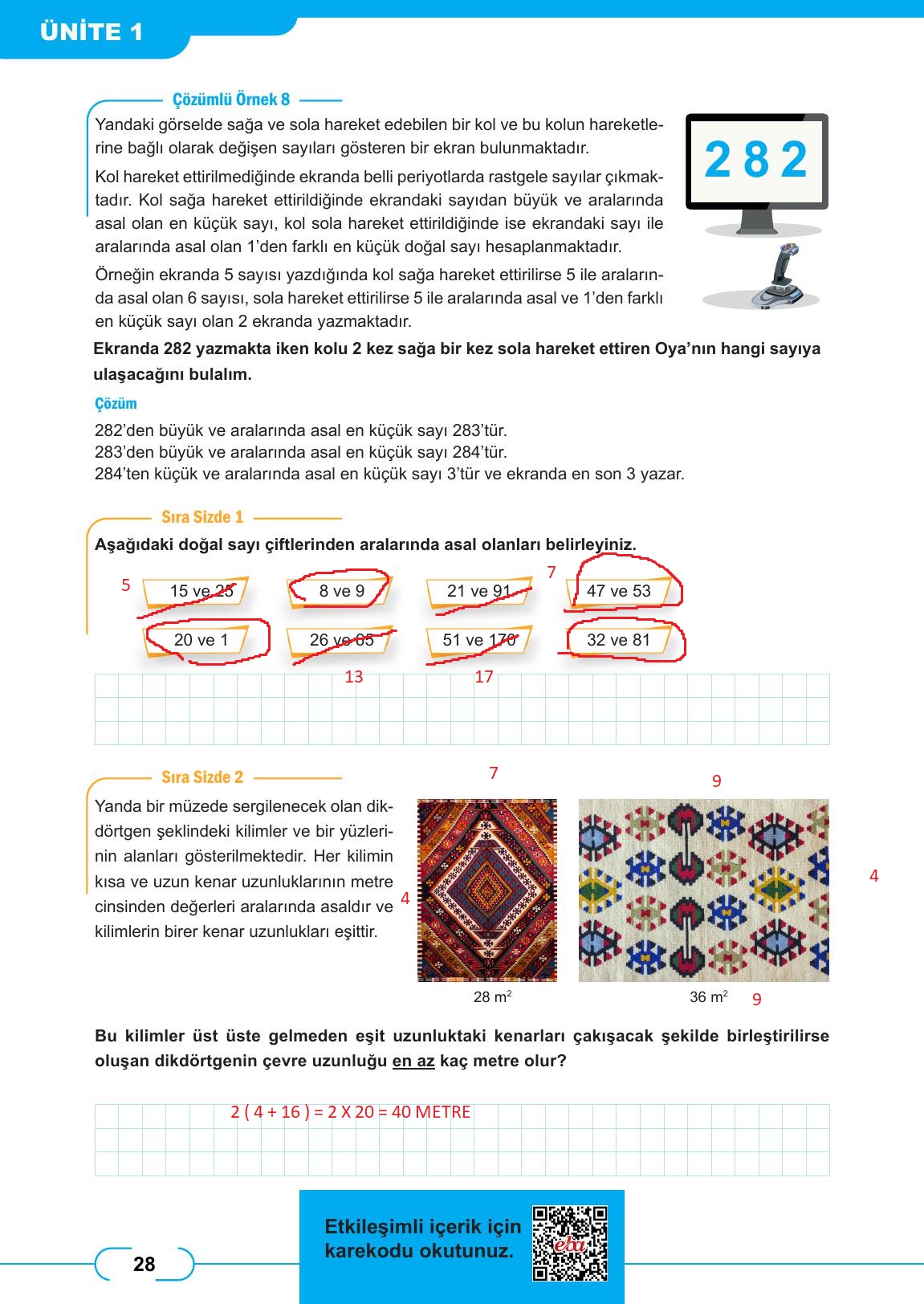 8. Sınıf Meb Yayınları Matematik Ders Kitabı Sayfa 28 Cevapları 8. Sınıf Meb Yayınları Matematik Ders Kitabı Sayfa 28 Cevapları