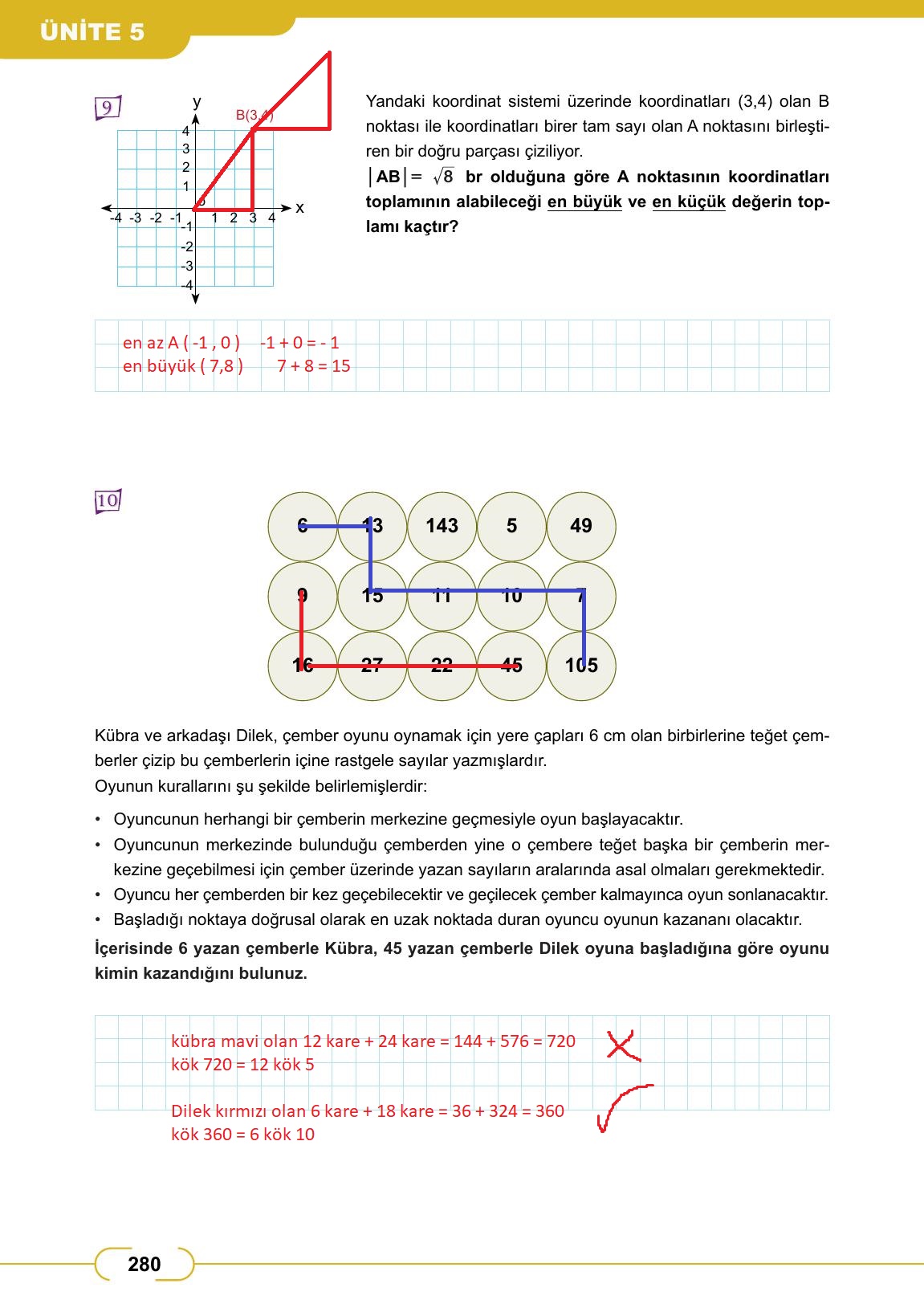 8. Sınıf Meb Yayınları Matematik Ders Kitabı Sayfa 280 Cevapları