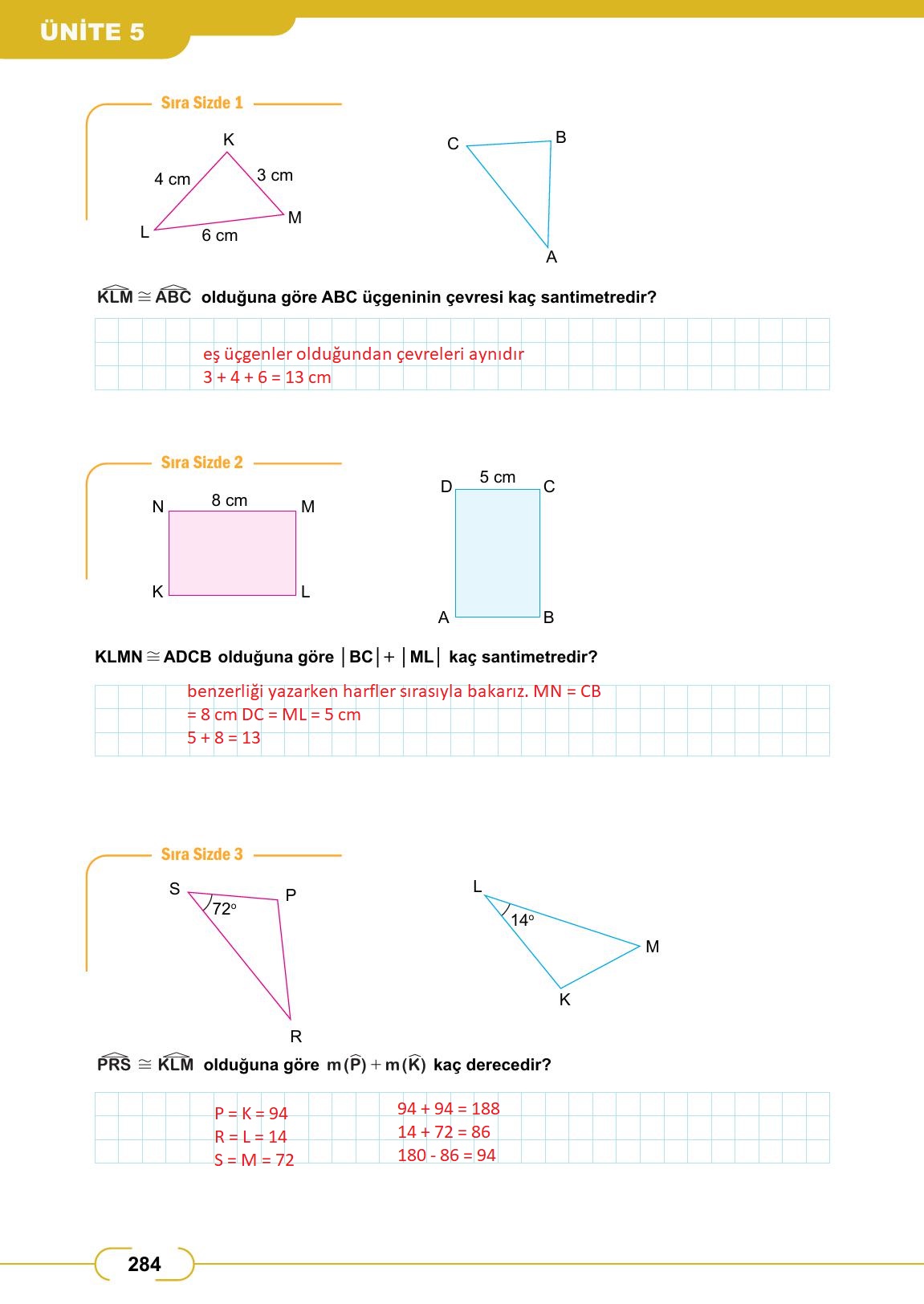 8. Sınıf Meb Yayınları Matematik Ders Kitabı Sayfa 284 Cevapları