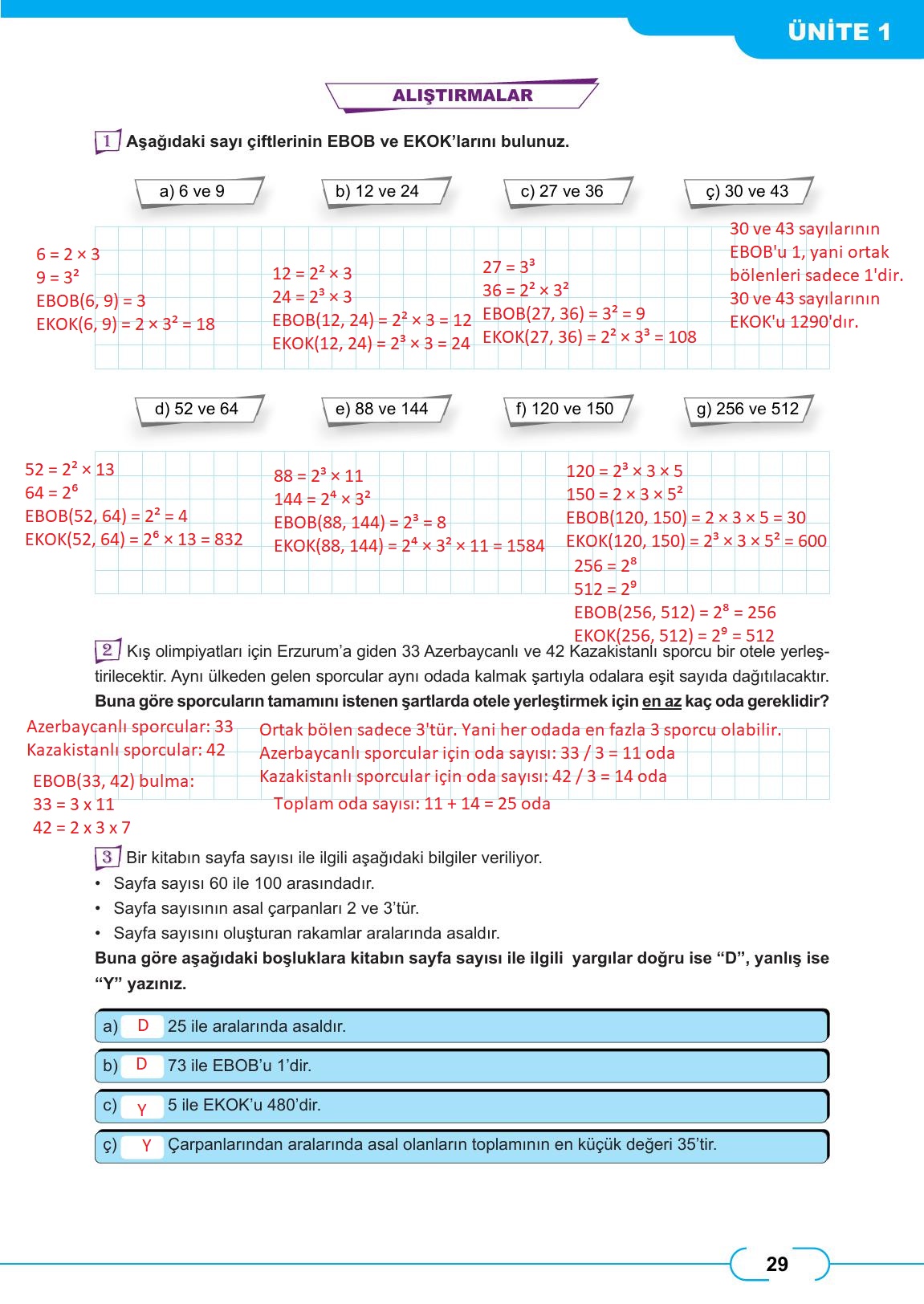 8. Sınıf Meb Yayınları Matematik Ders Kitabı Sayfa 29 Cevapları