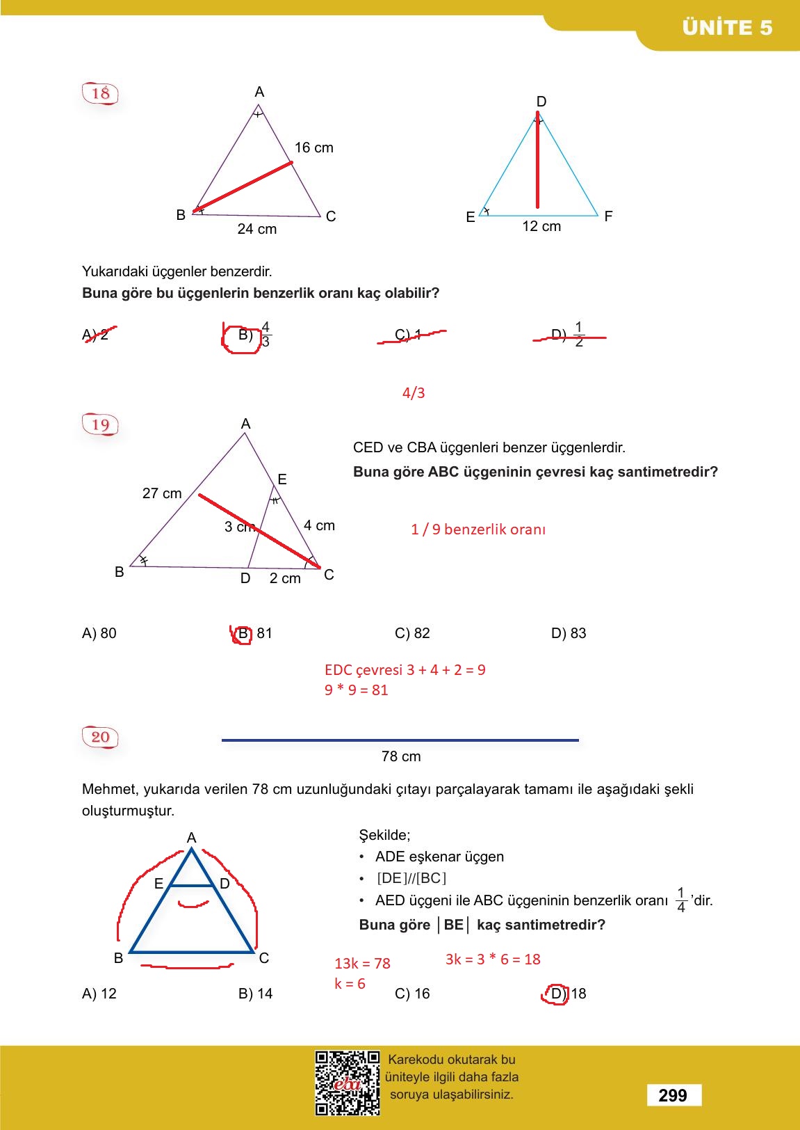 8. Sınıf Meb Yayınları Matematik Ders Kitabı Sayfa 299 Cevapları 8. Sınıf Meb Yayınları Matematik Ders Kitabı Sayfa 299 Cevapları