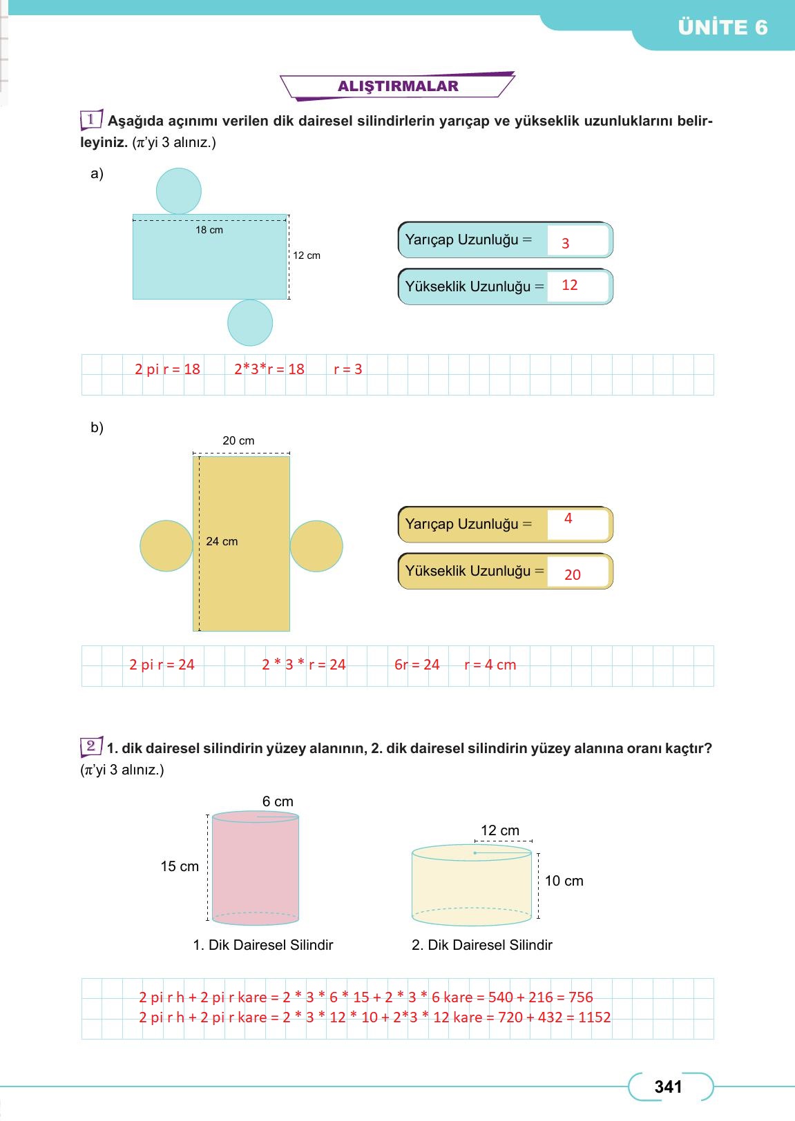 8. Sınıf Meb Yayınları Matematik Ders Kitabı Sayfa 341 Cevapları