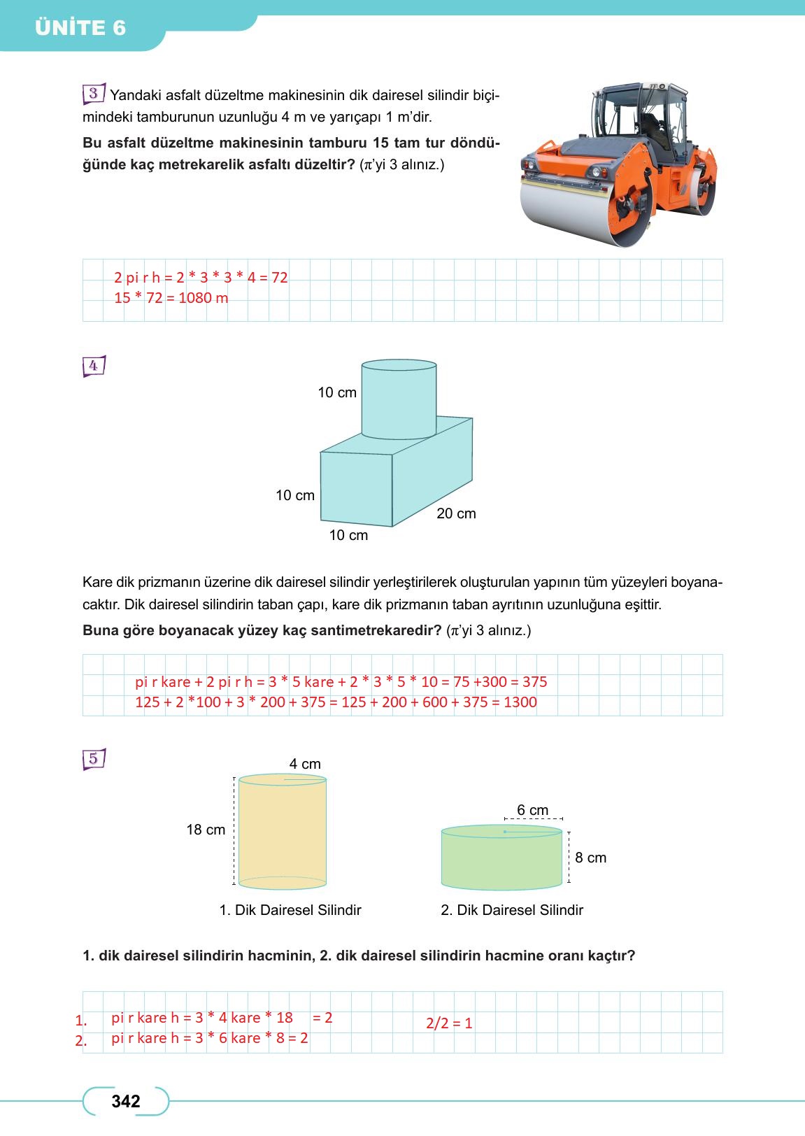 8. Sınıf Meb Yayınları Matematik Ders Kitabı Sayfa 342 Cevapları