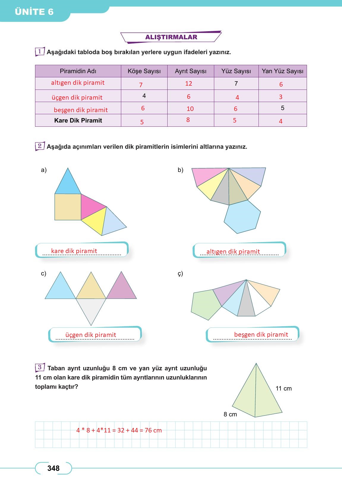 8. Sınıf Meb Yayınları Matematik Ders Kitabı Sayfa 348 Cevapları 8. Sınıf Meb Yayınları Matematik Ders Kitabı Sayfa 348 Cevapları