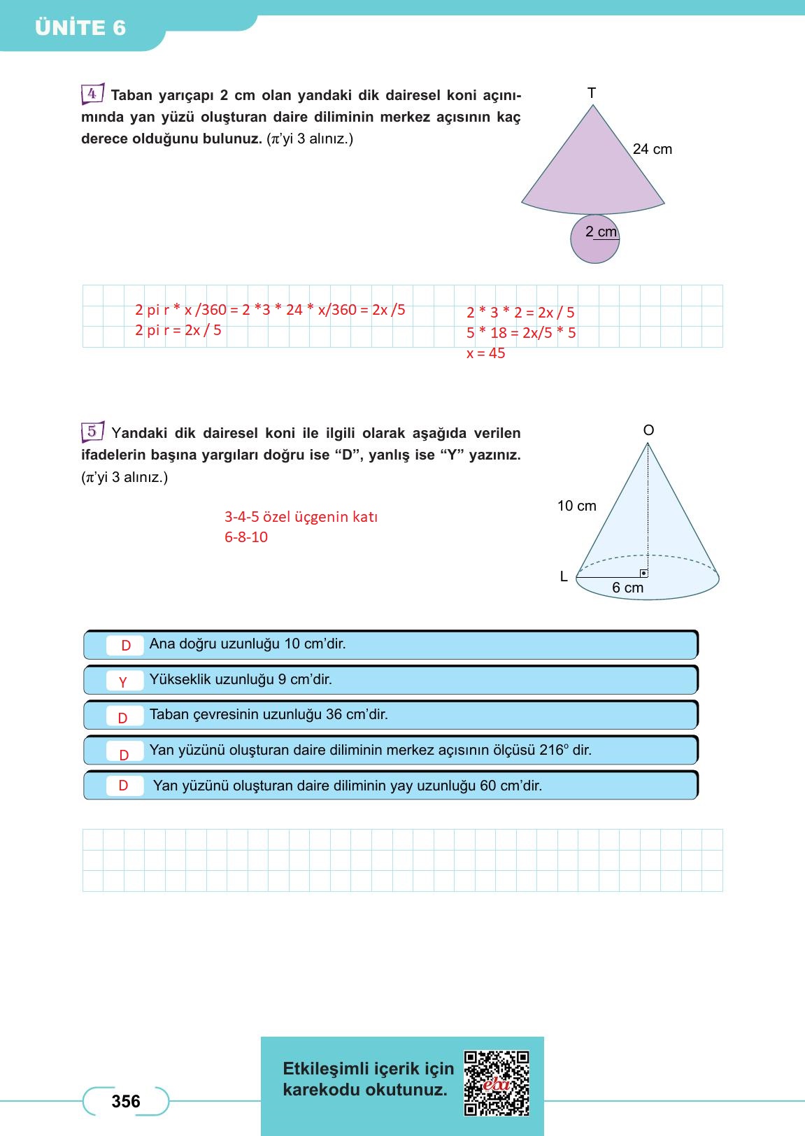 8. Sınıf Meb Yayınları Matematik Ders Kitabı Sayfa 356 Cevapları 8. Sınıf Meb Yayınları Matematik Ders Kitabı Sayfa 356 Cevapları