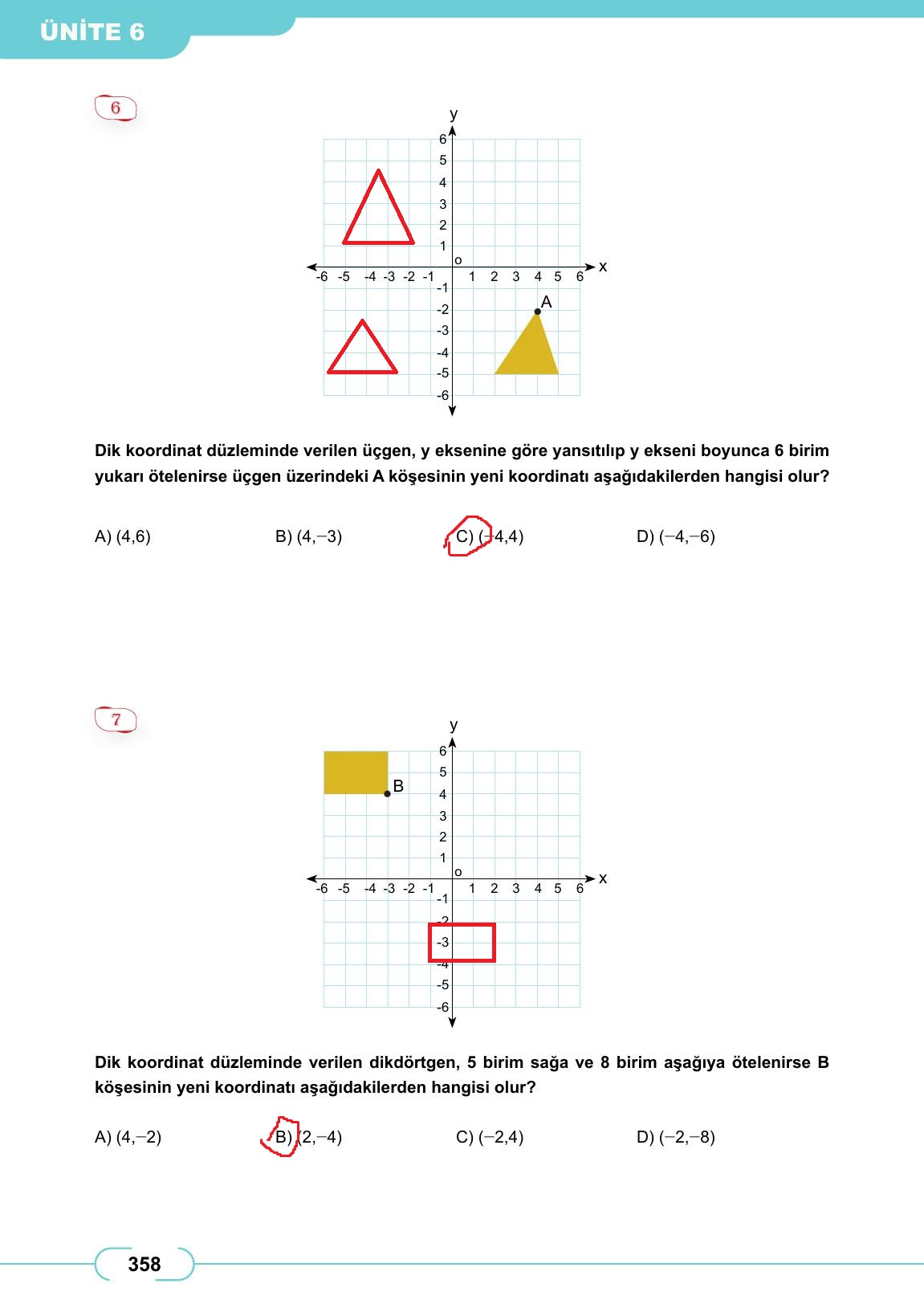 8. Sınıf Meb Yayınları Matematik Ders Kitabı Sayfa 358 Cevapları