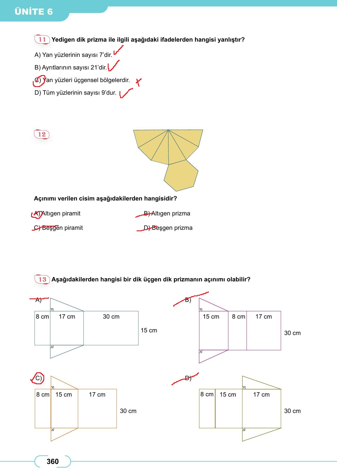 8. Sınıf Meb Yayınları Matematik Ders Kitabı Sayfa 360 Cevapları 8. Sınıf Meb Yayınları Matematik Ders Kitabı Sayfa 360 Cevapları