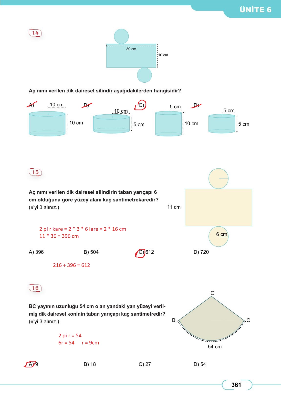 8. Sınıf Meb Yayınları Matematik Ders Kitabı Sayfa 361 Cevapları